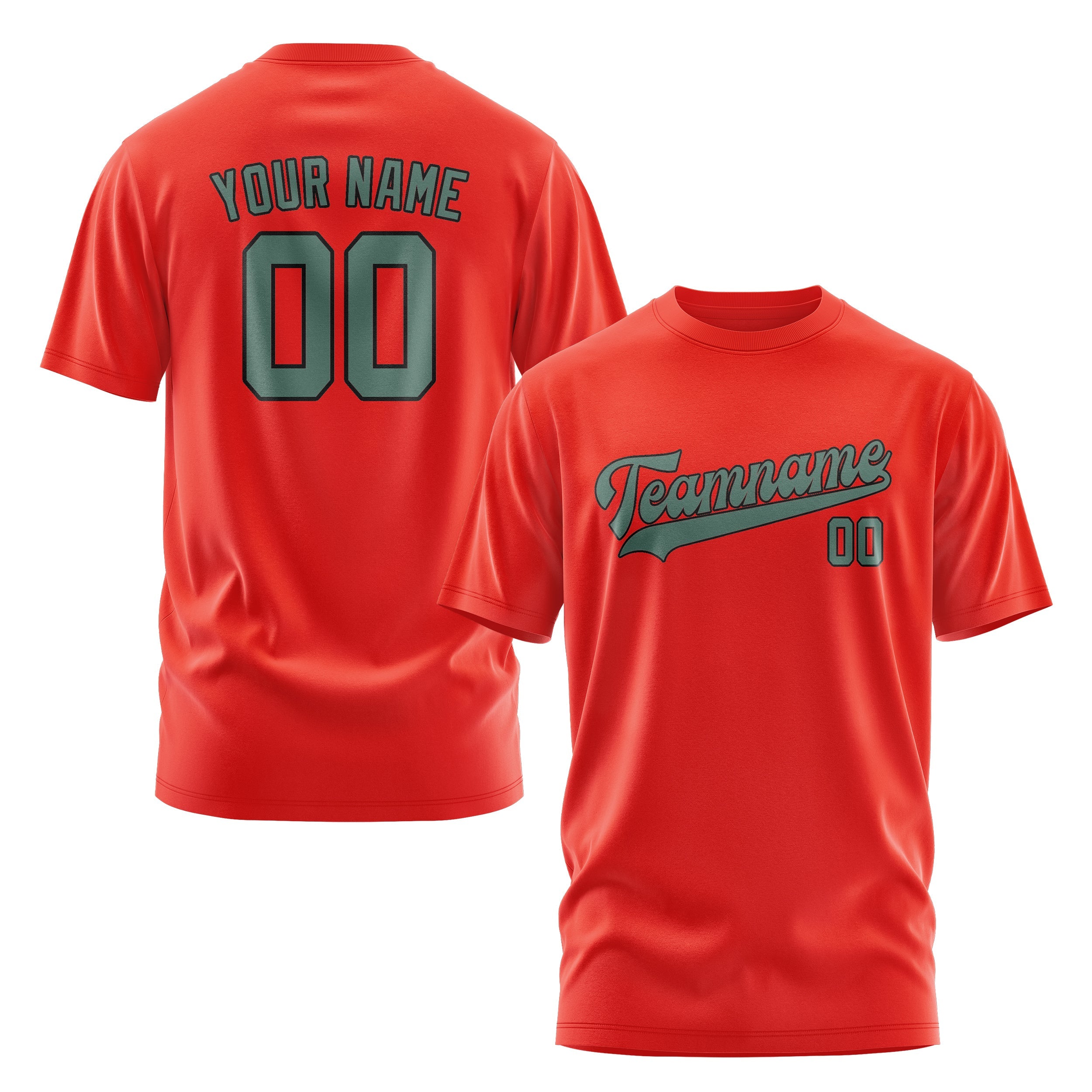 Custom Orange Red Blue Green T-Shirt