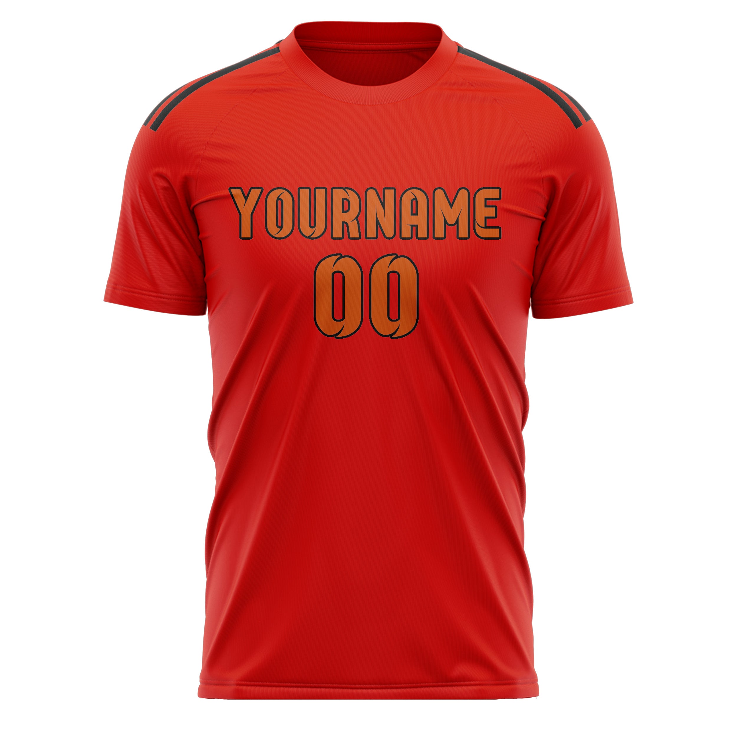 Custom Orange Red Orange Soccer Jersey