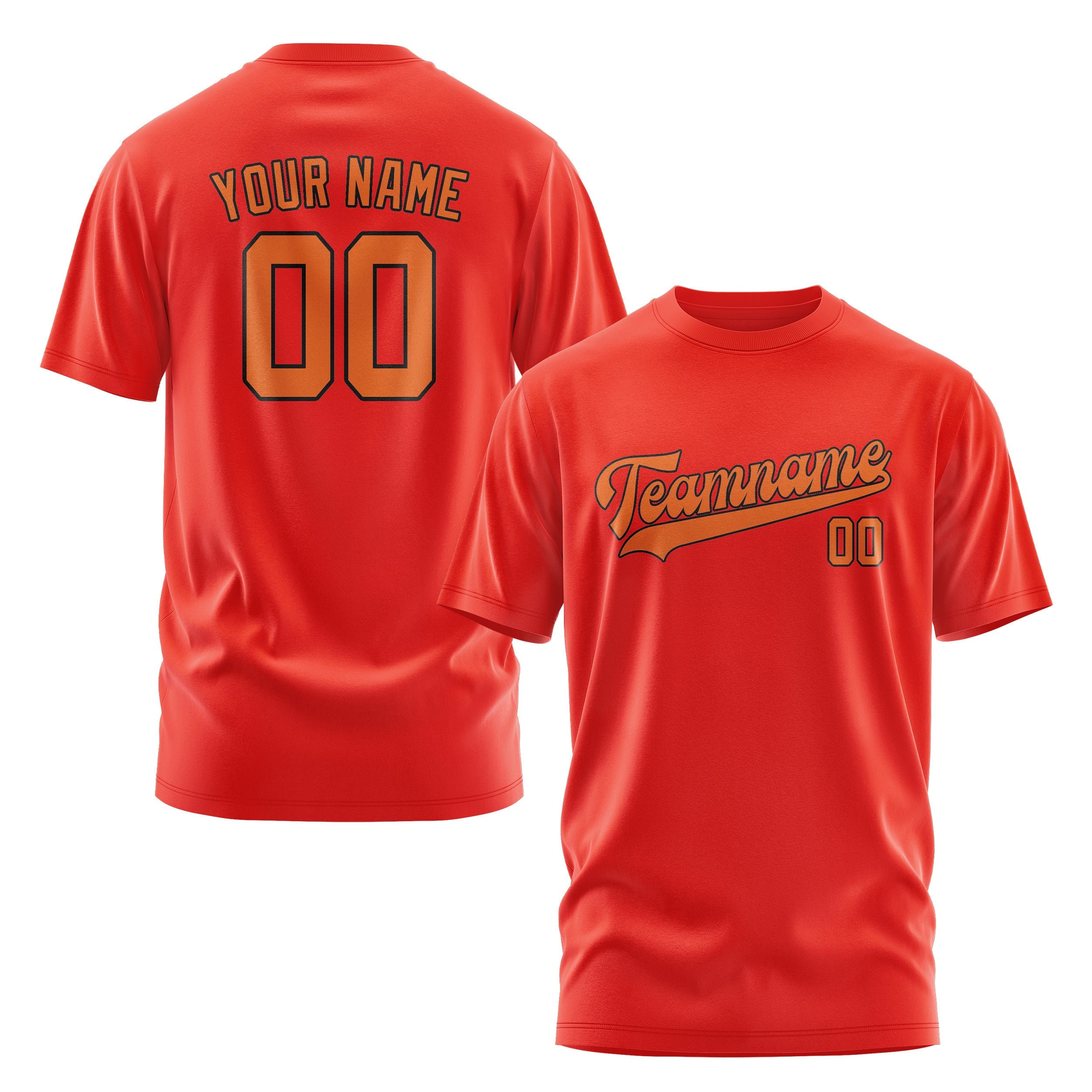 Custom Orange Red Orange T-Shirt