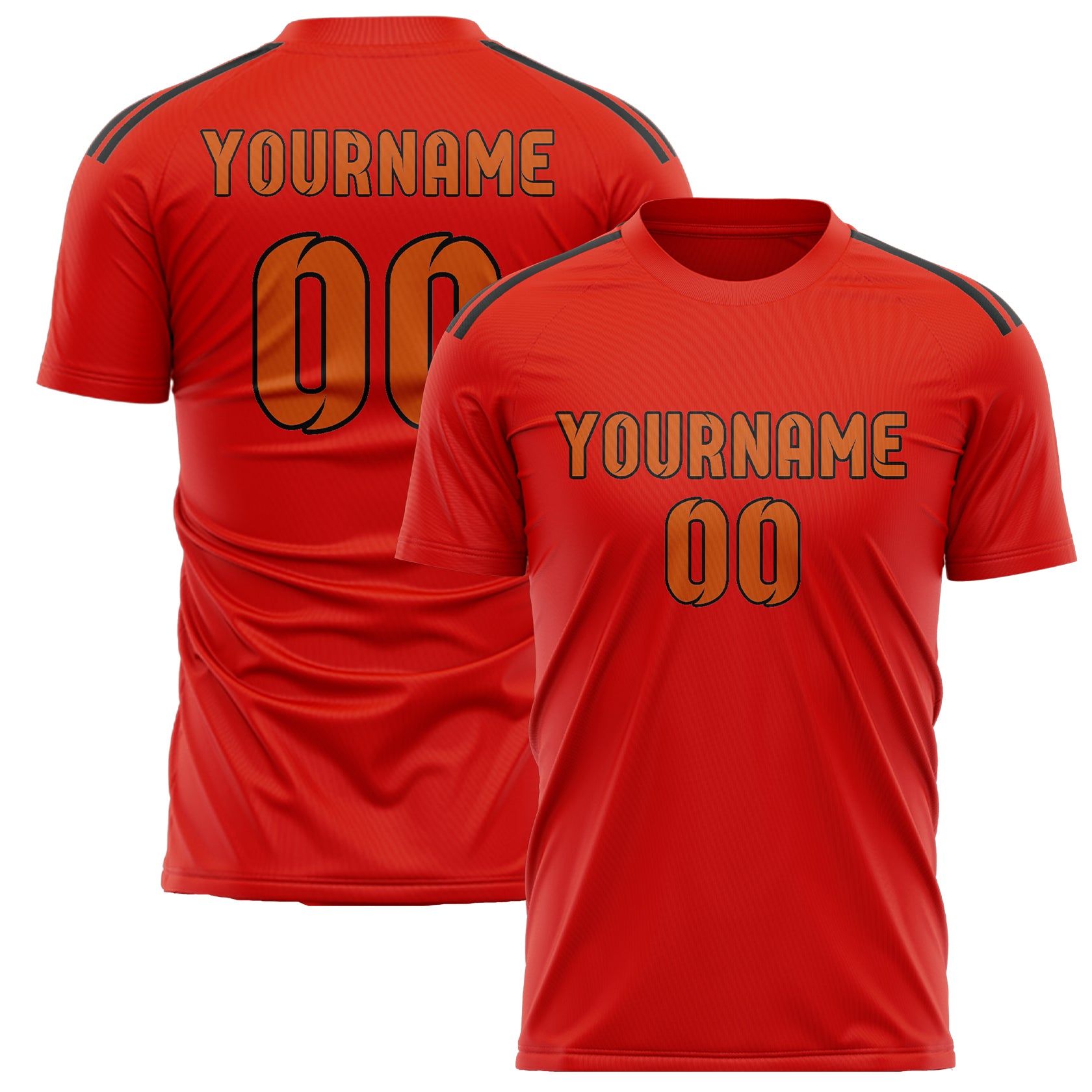 Custom Orange Red Orange Soccer Jersey