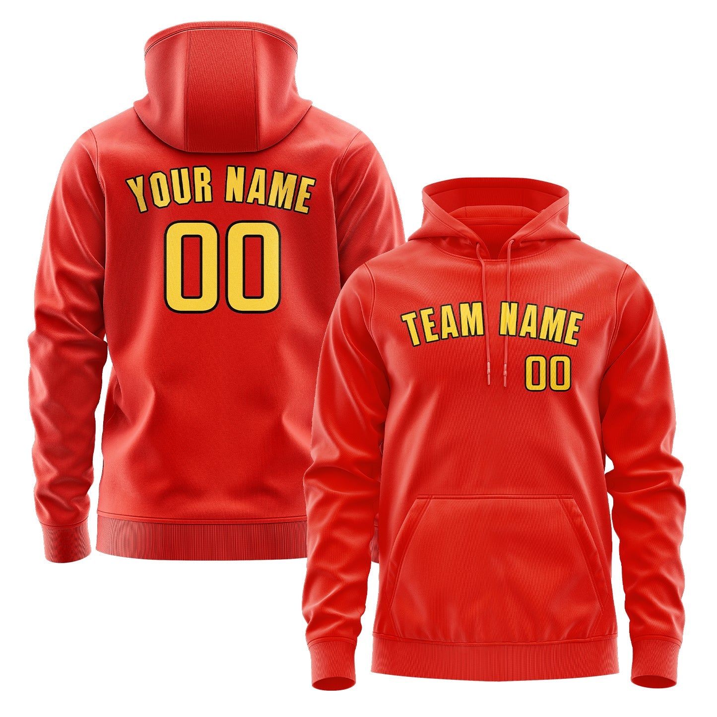 Custom Orange Red Gold Hoodie