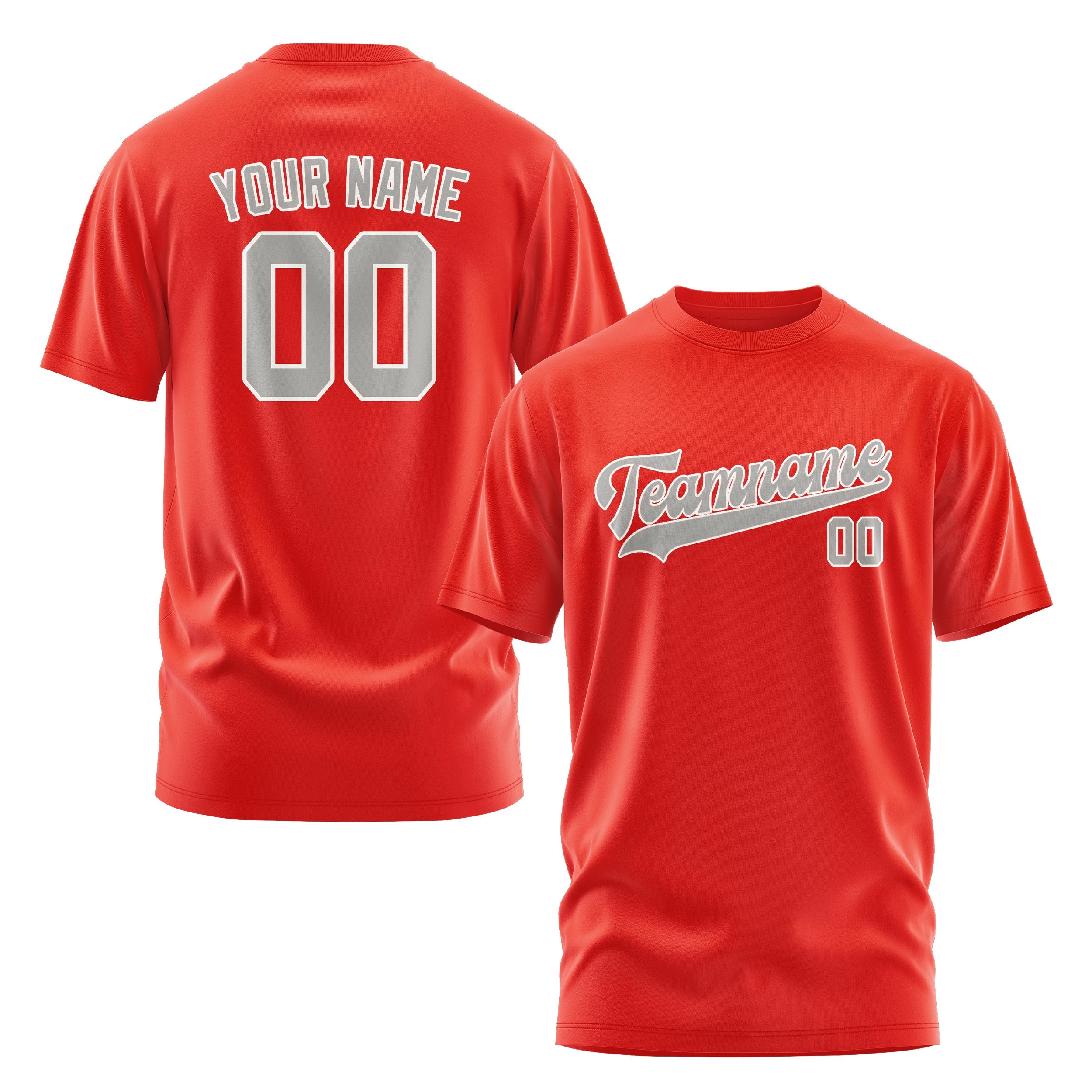 Custom Orange Red Gray T-Shirt