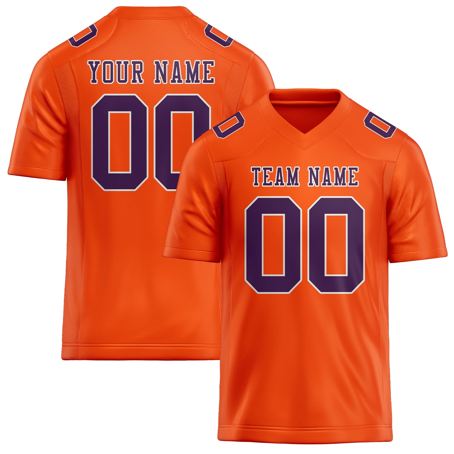 Custom Orange Red Purple Football Jersey
