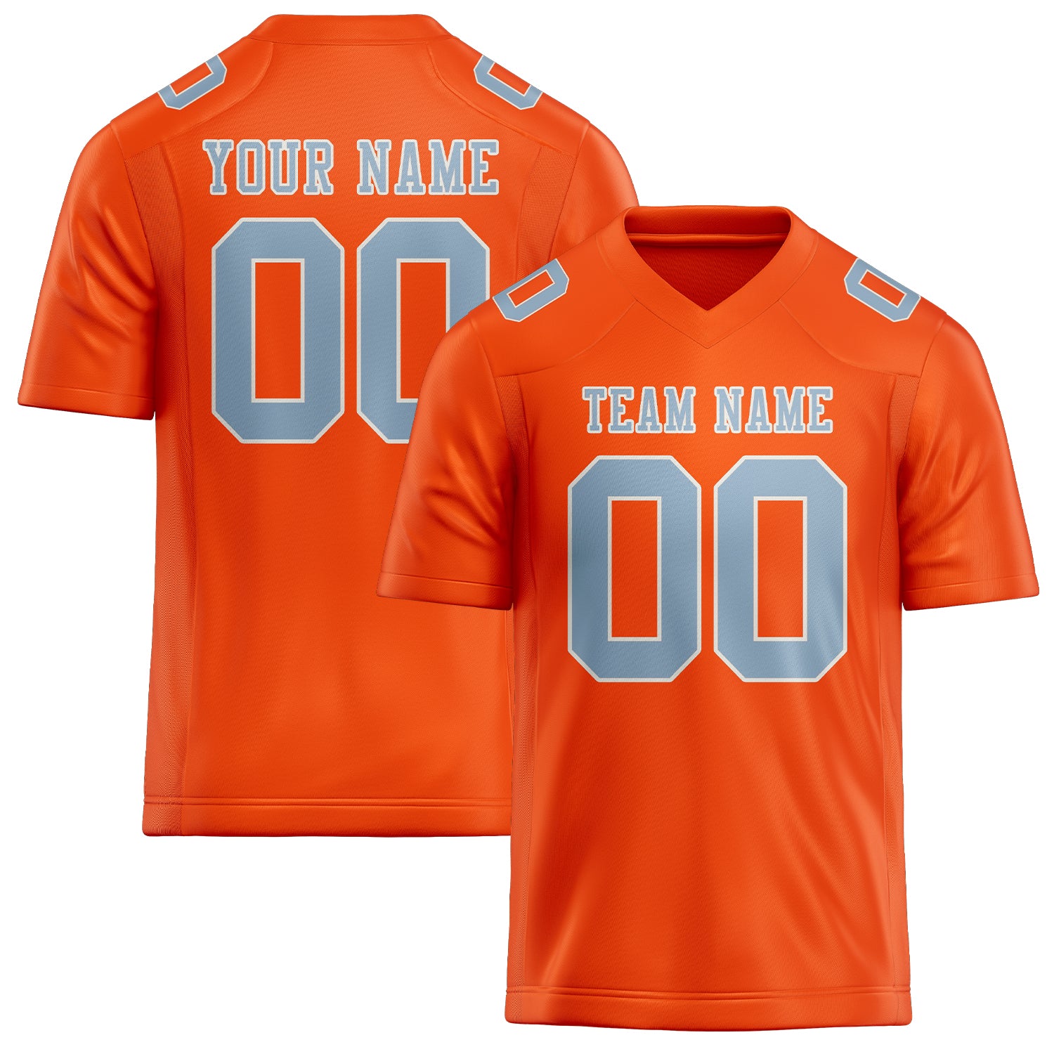 Custom Orange Red Light Blue Football Jersey