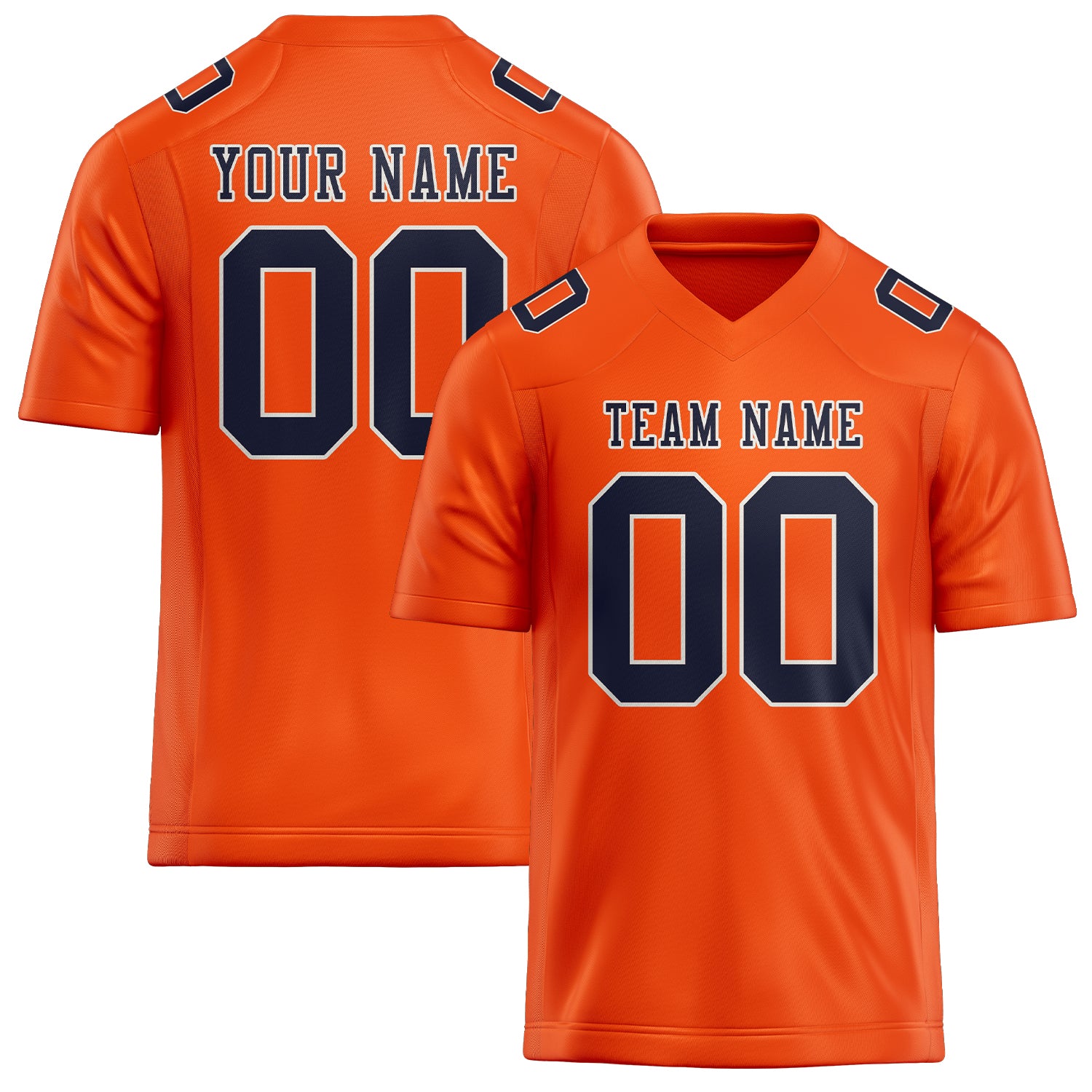 Custom Orange Red Navy Football Jersey