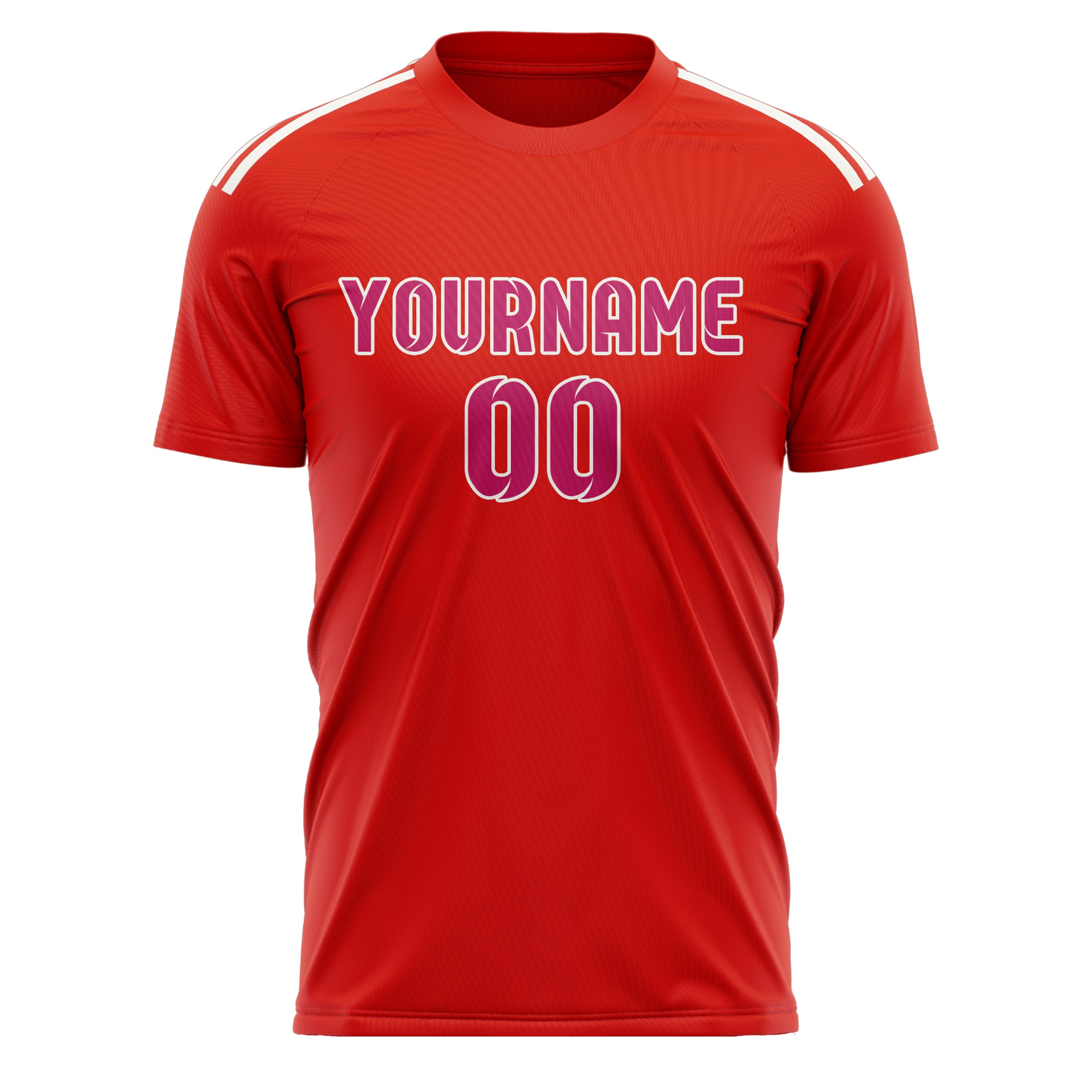 Custom Orange Red Pink Soccer Jersey