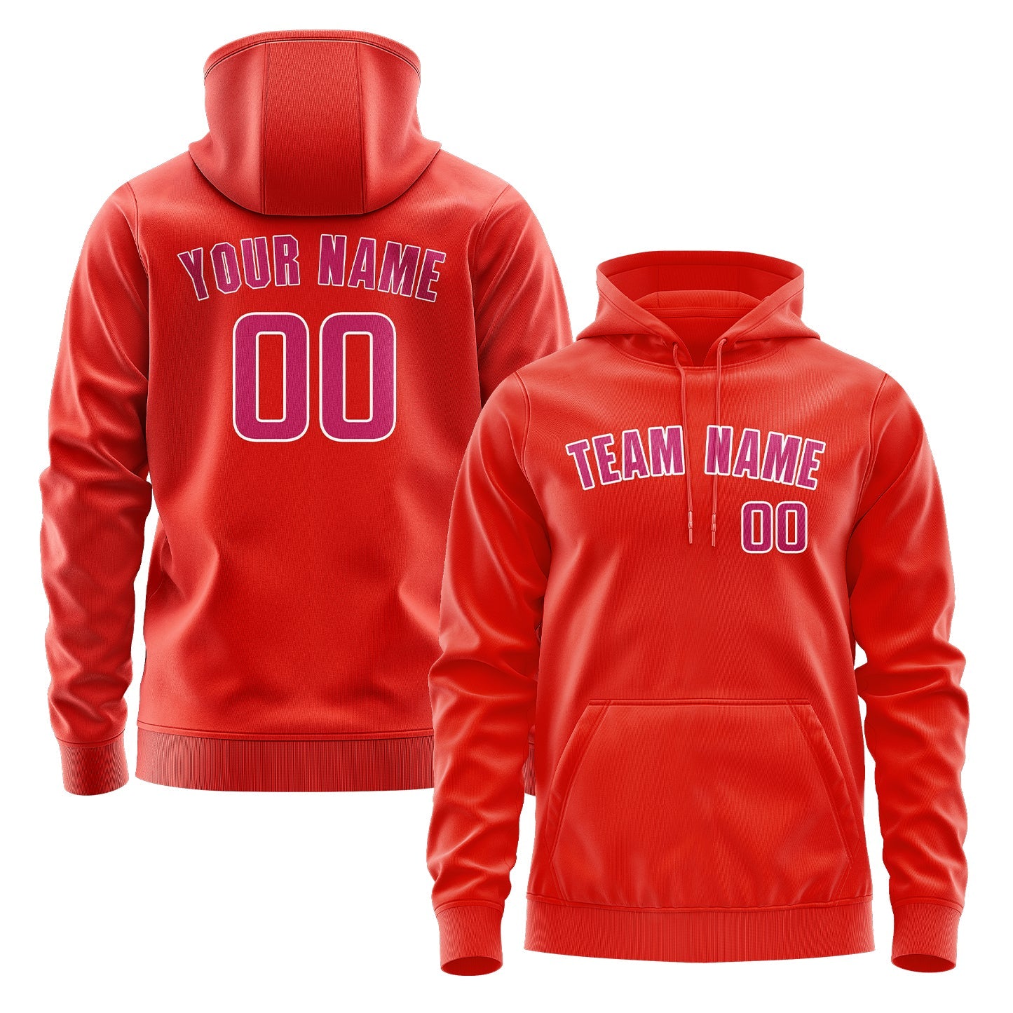 Custom Orange Red Pink Hoodie