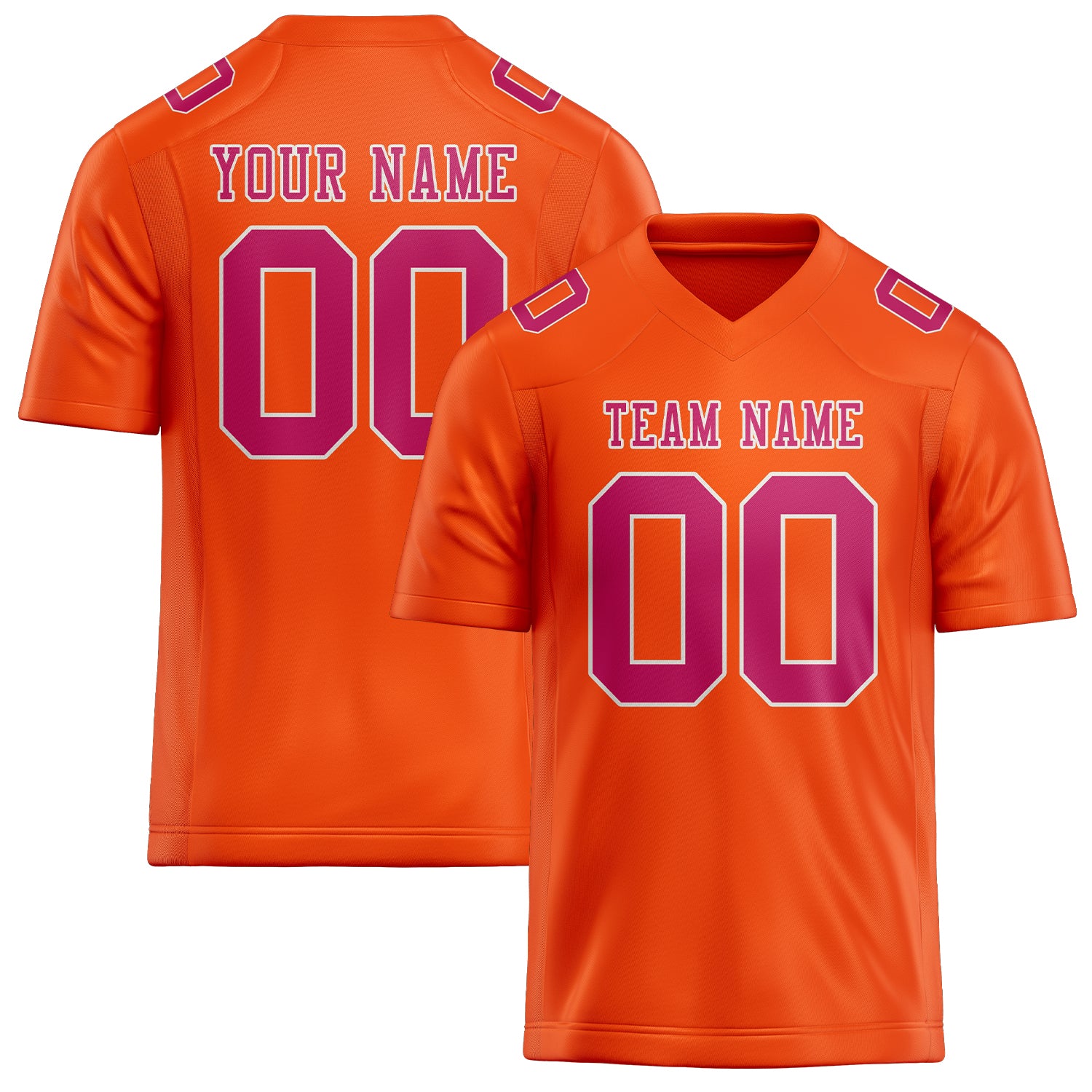 Custom Orange Red Pink Football Jersey