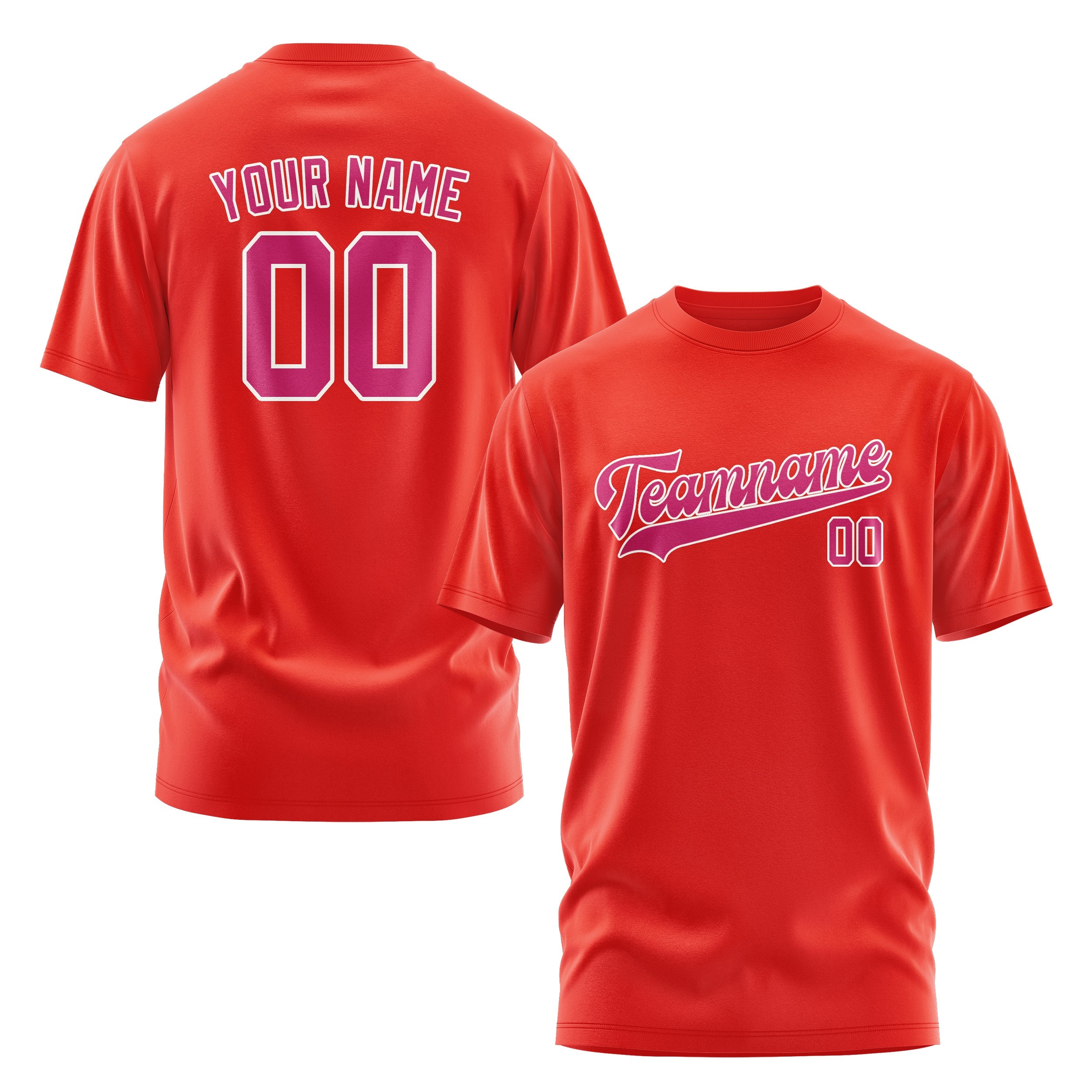 Custom Orange Red Pink T-Shirt