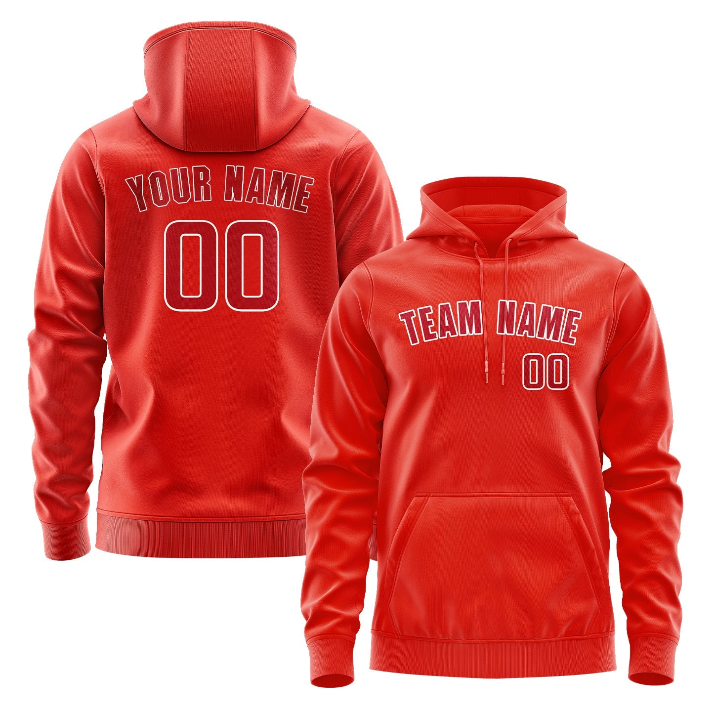 Custom Orange Red Red Hoodie
