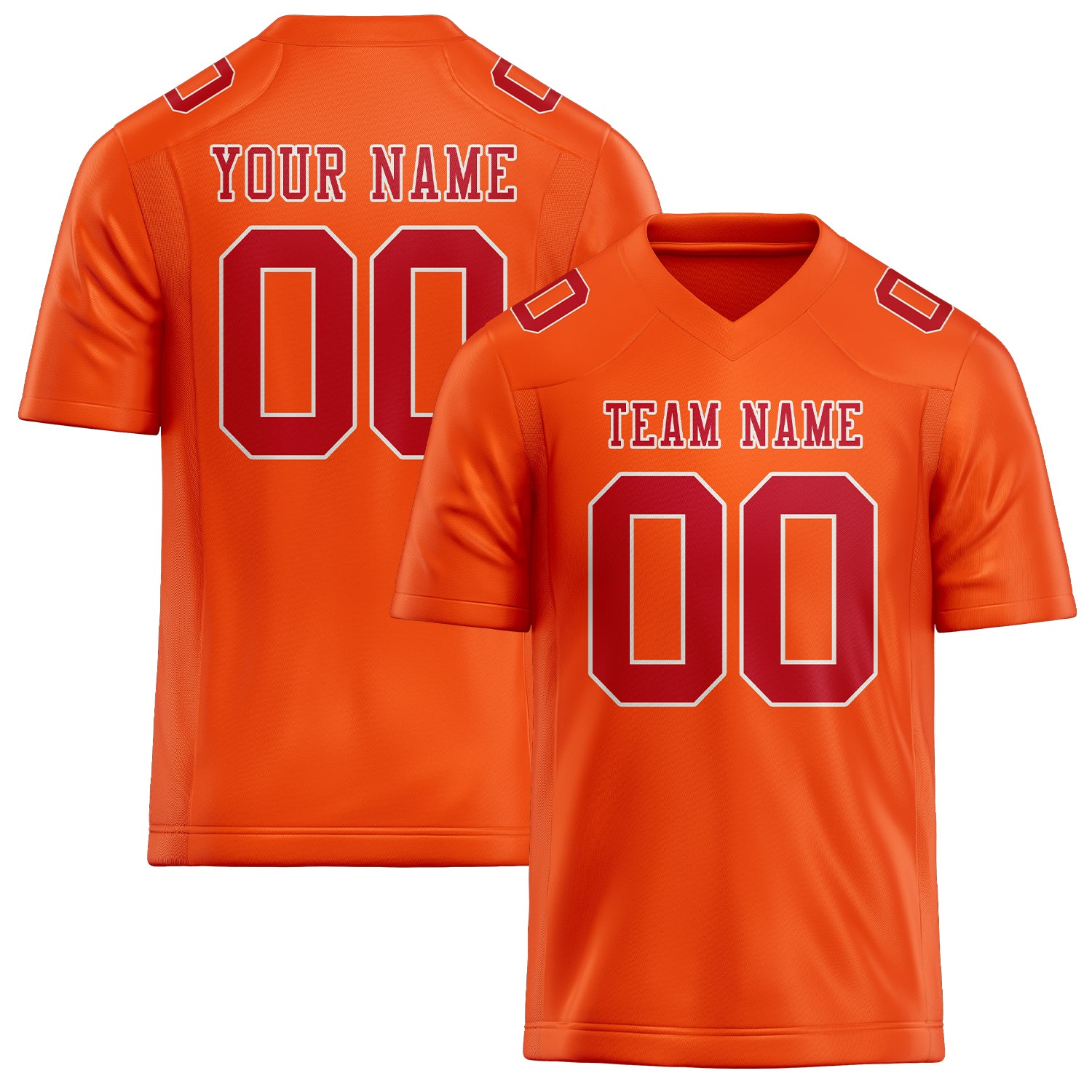 Custom Orange Red Red Football Jersey