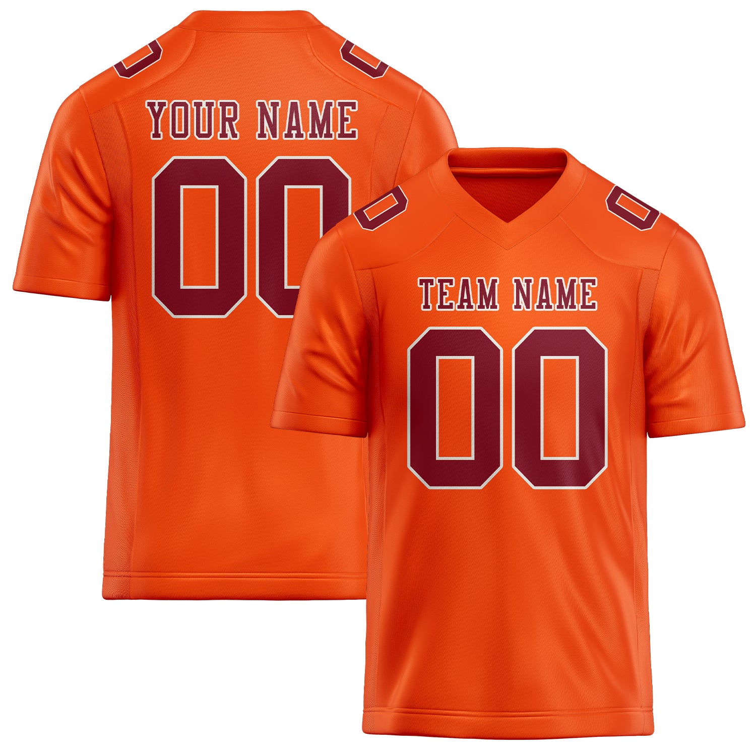 Custom Orange Red Crimson Red Football Jersey