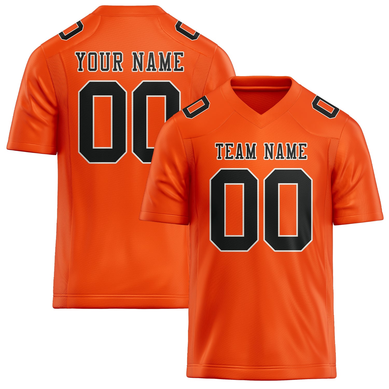 Custom Orange Red Black Football Jersey