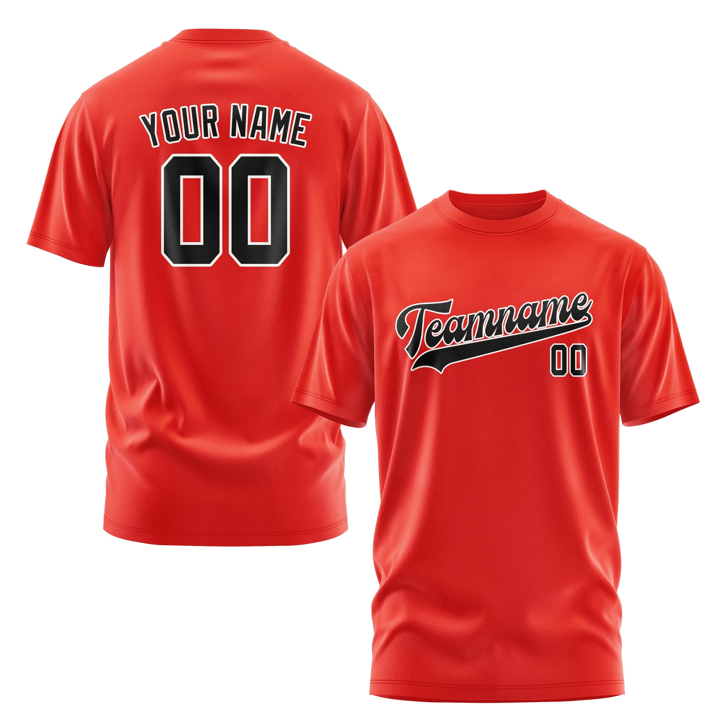 Custom Orange Red Black T-Shirt