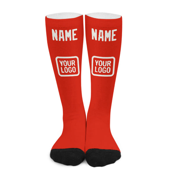 Custom Orange Red White Knee-High Sock
