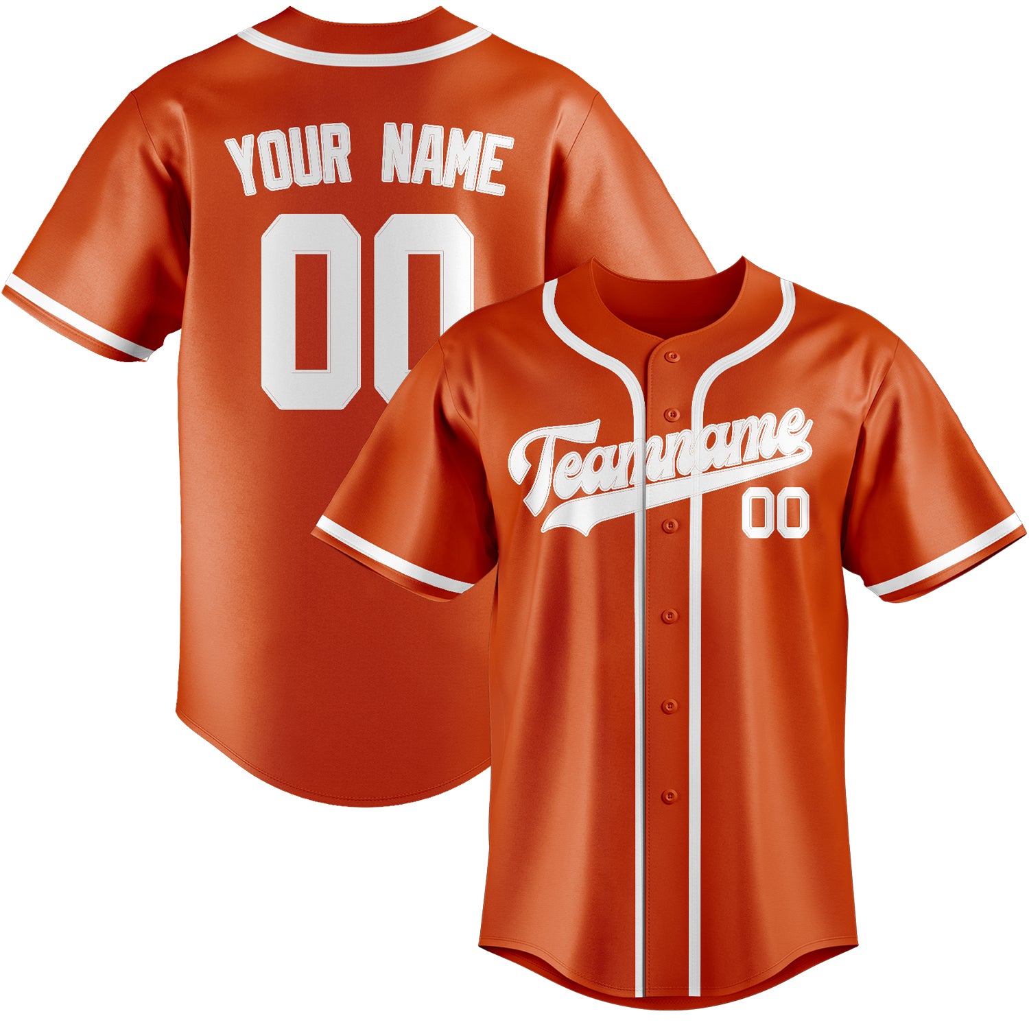 Custom Orange Red White Baseball Jersey