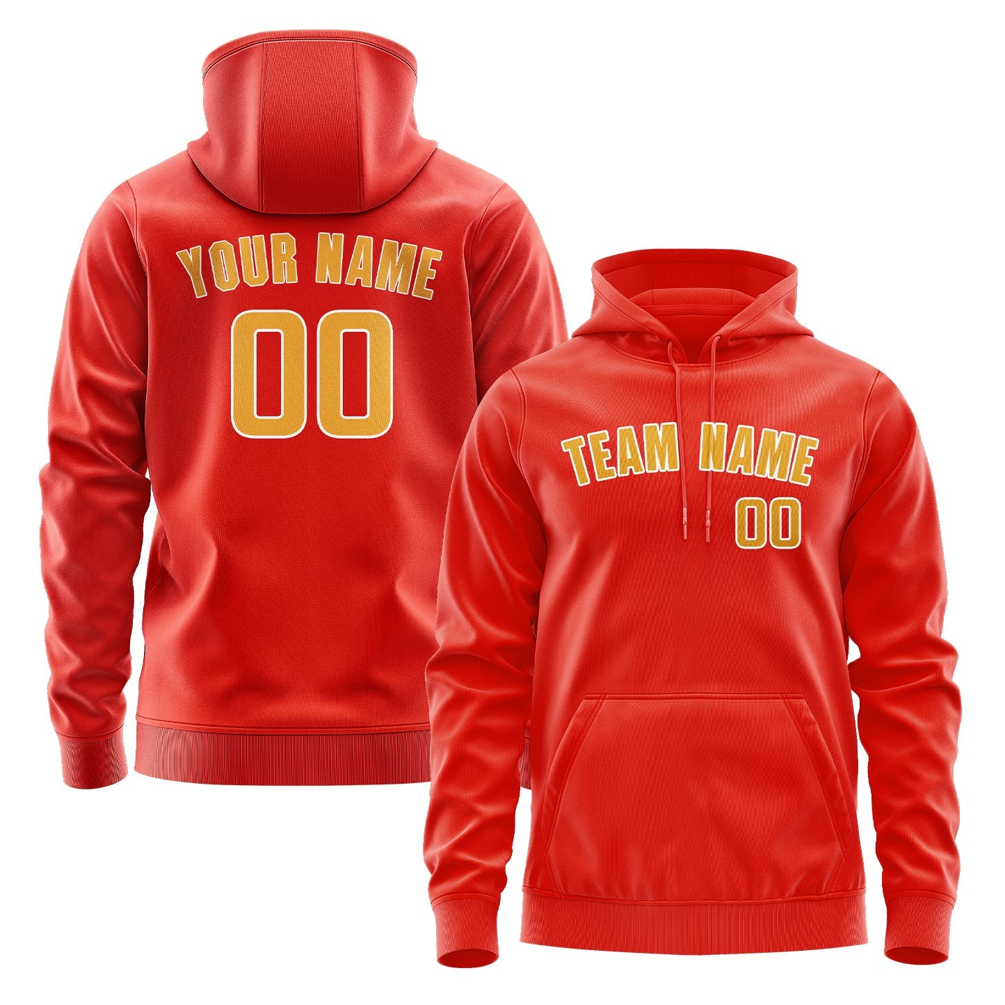 Custom Orange Red Yellow Hoodie