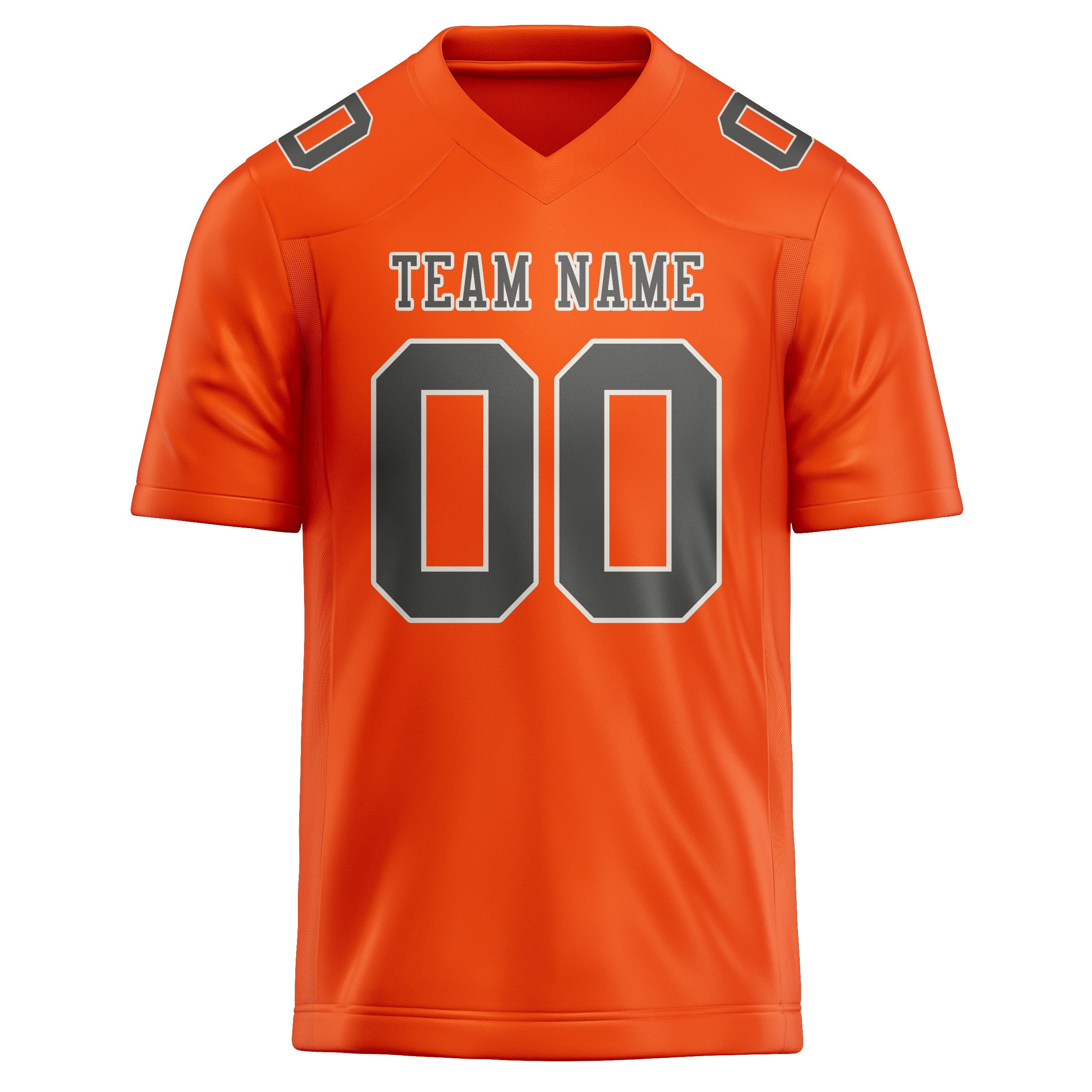 Custom Orange Red Dark Grey Football Jersey