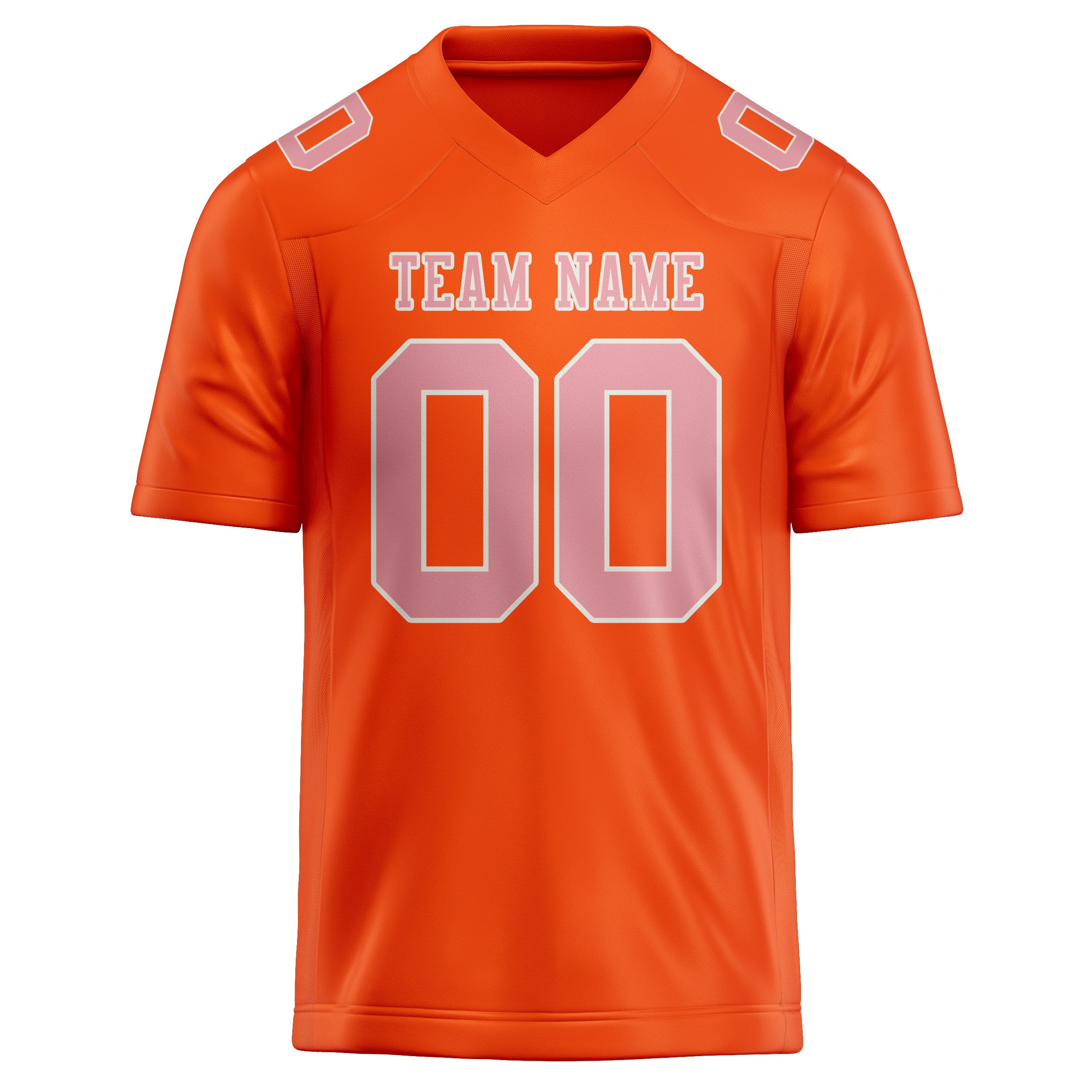 Custom Orange Red Light Pink Football Jersey