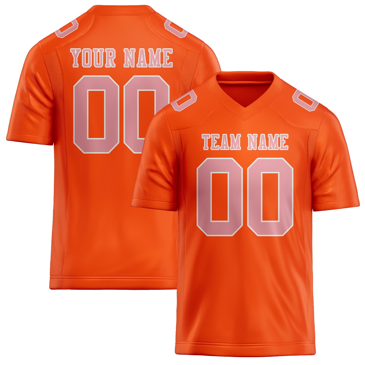 Custom Orange Red Light Pink Football Jersey