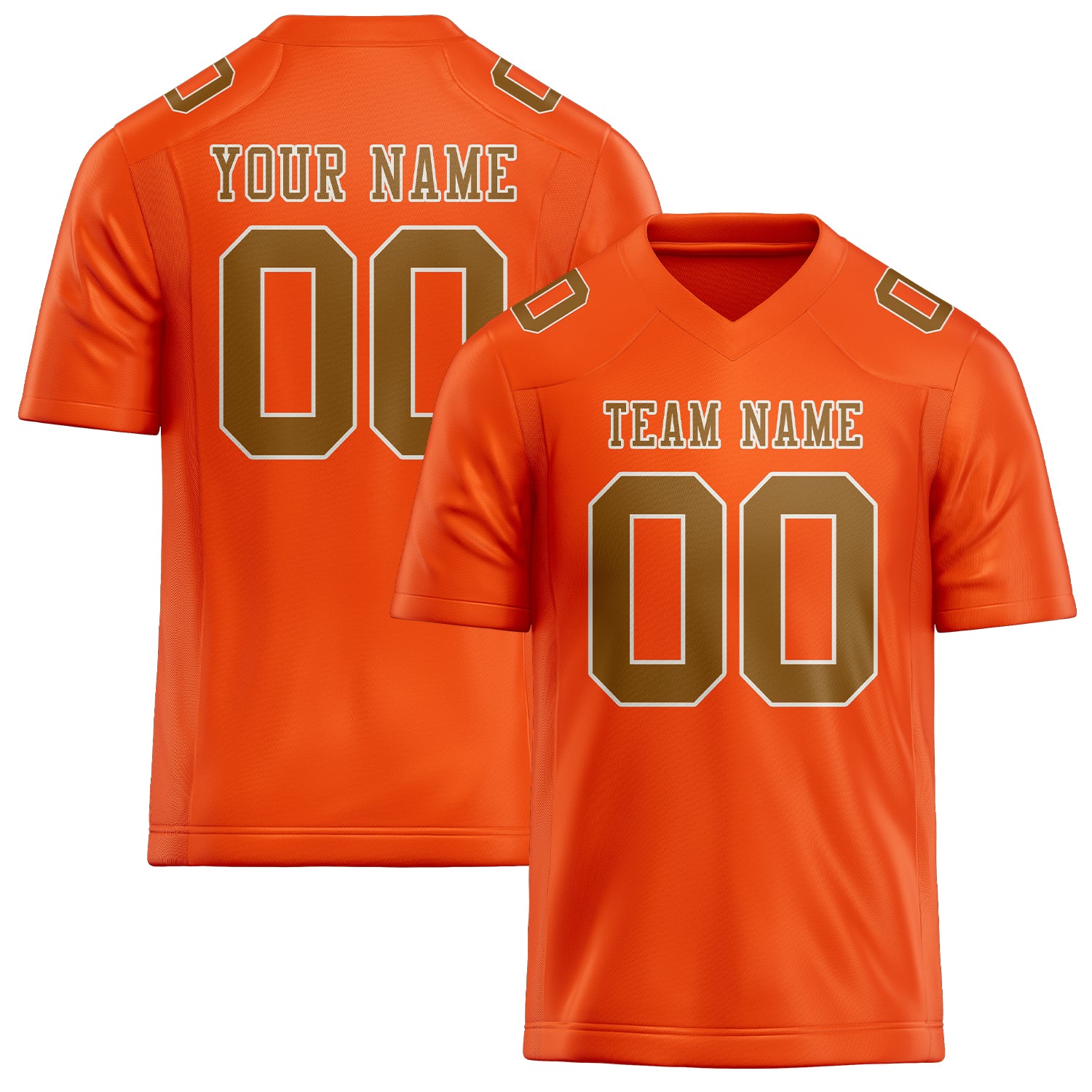 Custom Orange Red Khaki Football Jersey