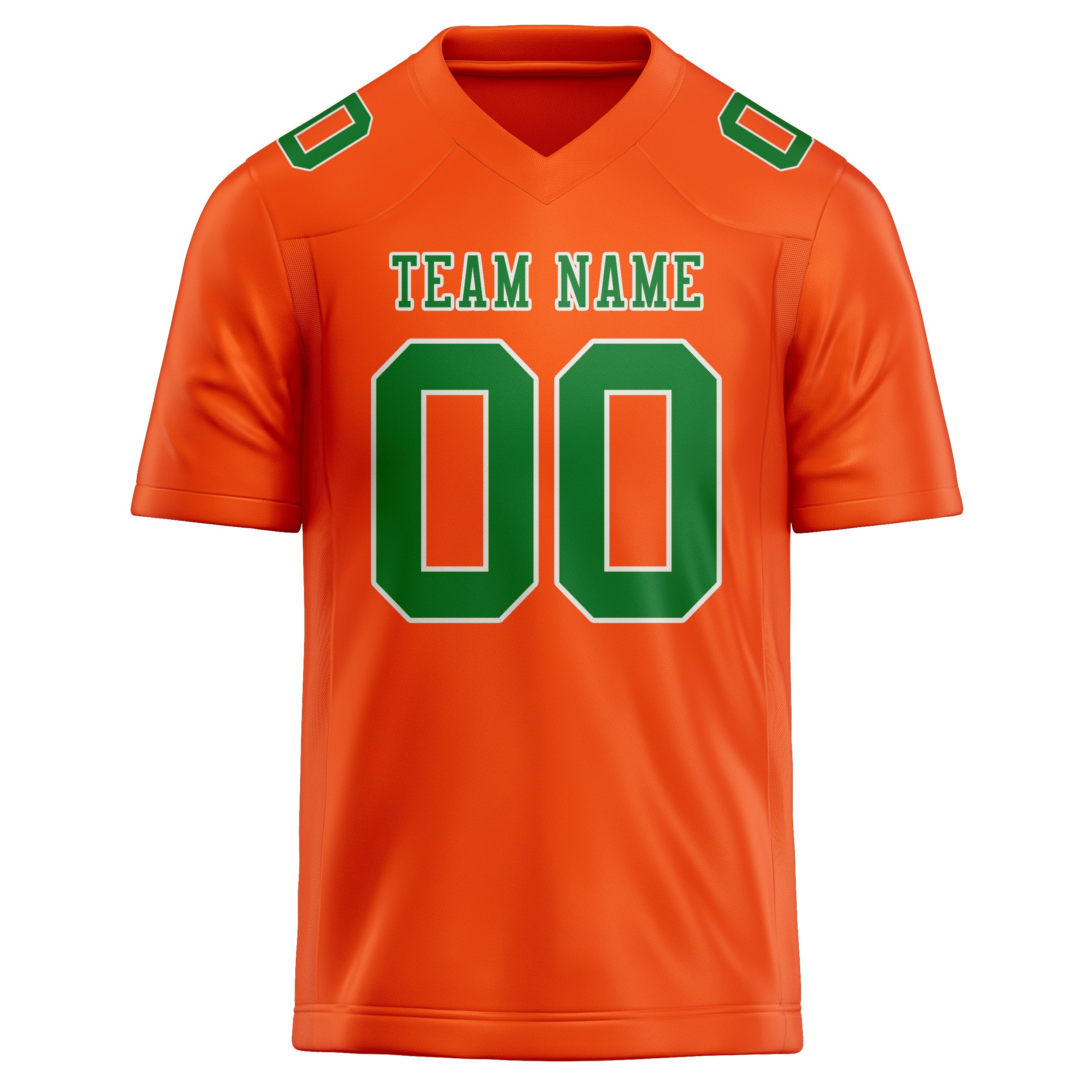 Custom Orange Red Emerald Green Football Jersey