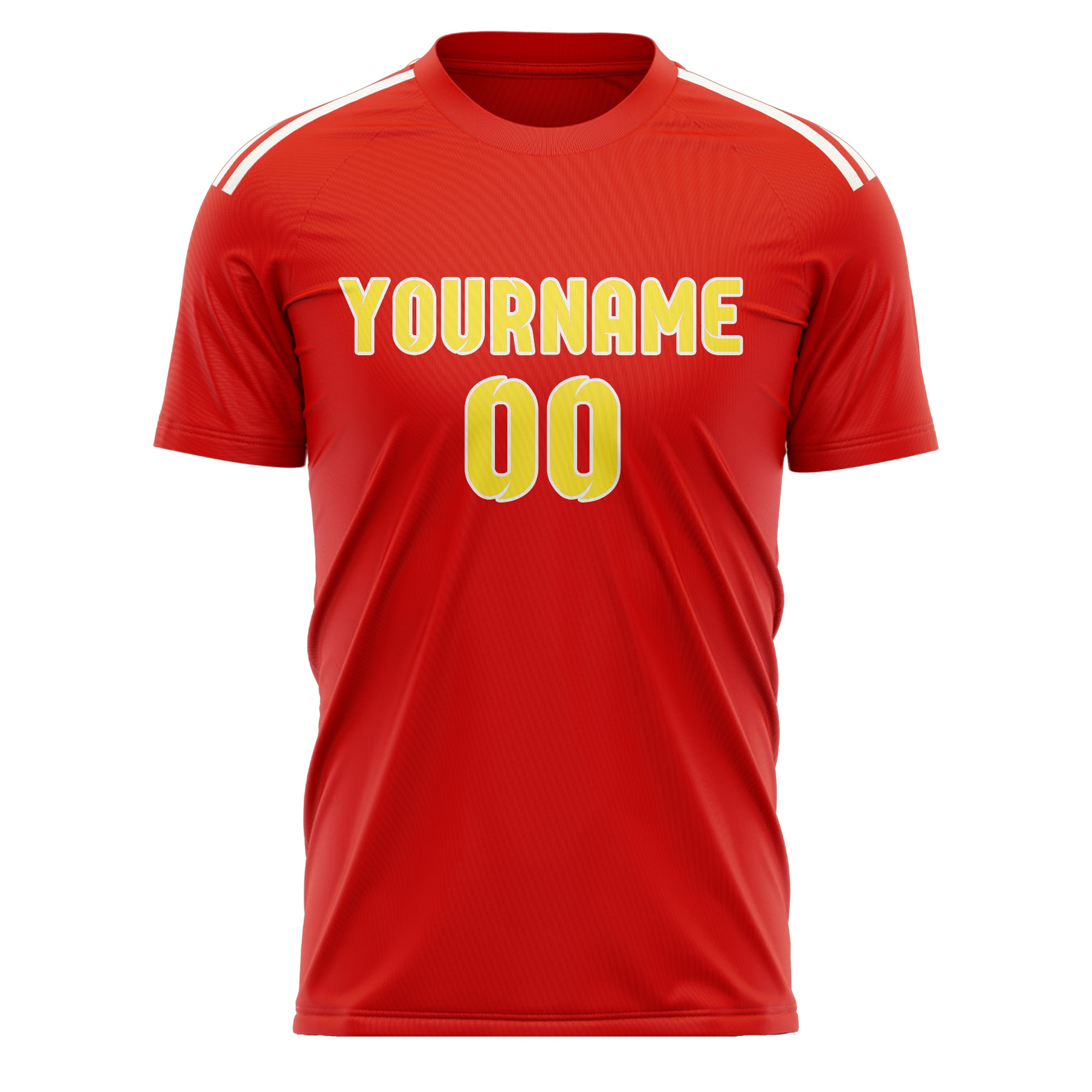 Custom Orange Red Light Yellow Soccer Jersey