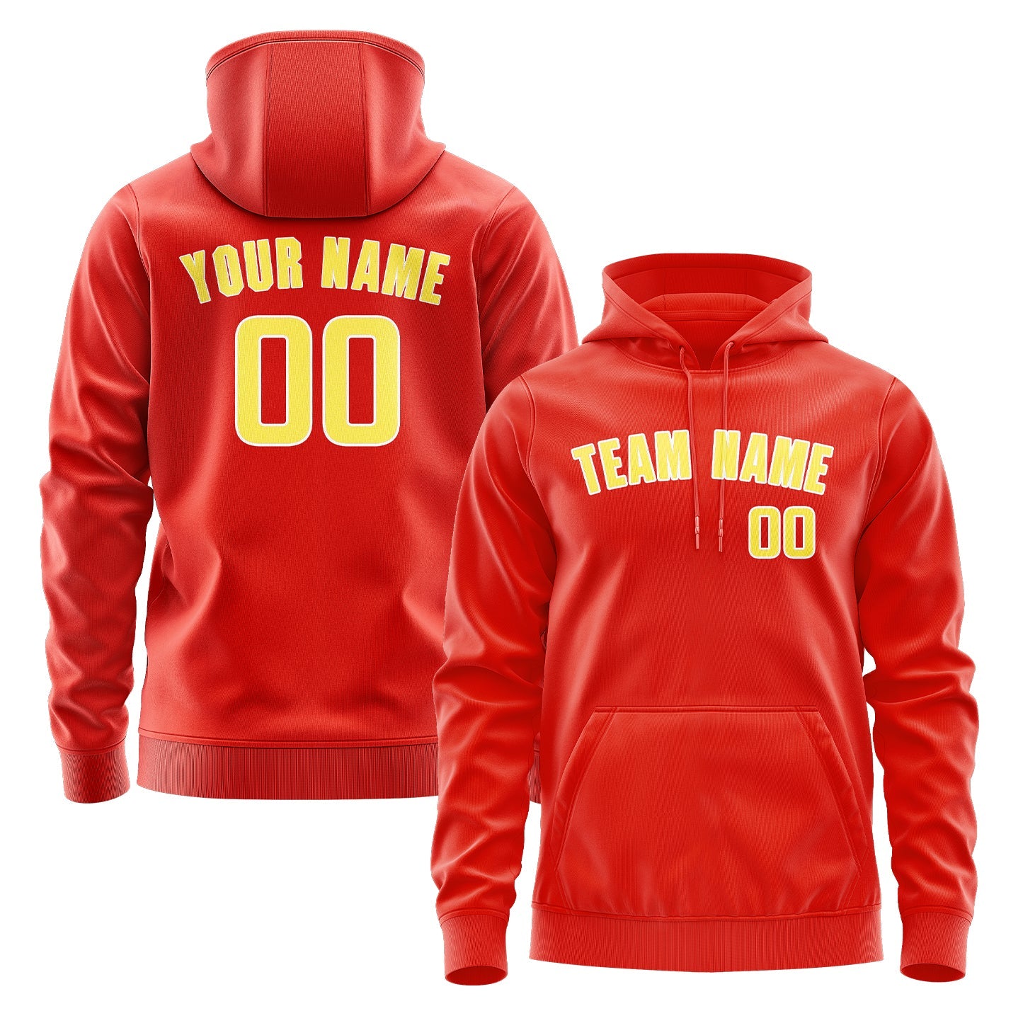 Custom Orange Red Light Yellow Hoodie