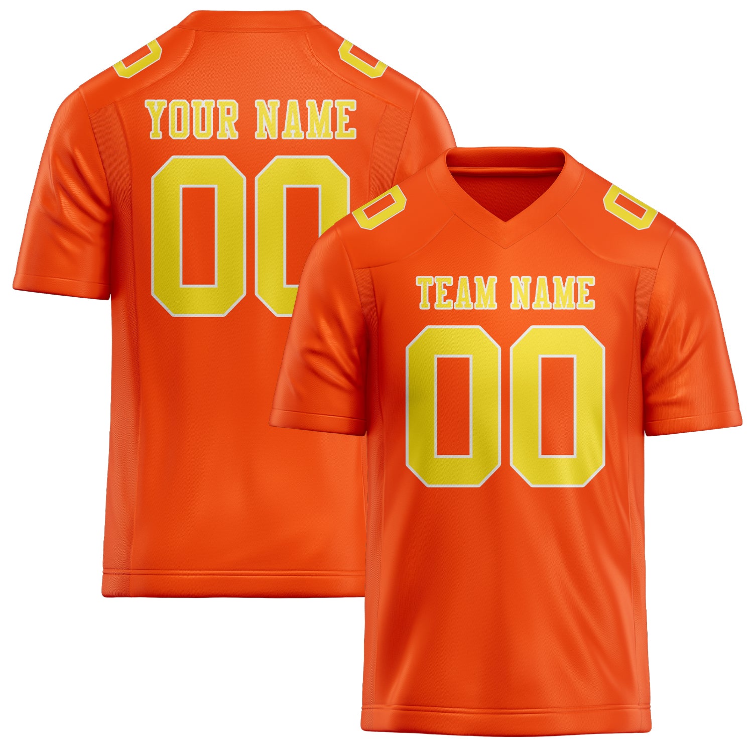 Custom Orange Red Light Yellow Football Jersey