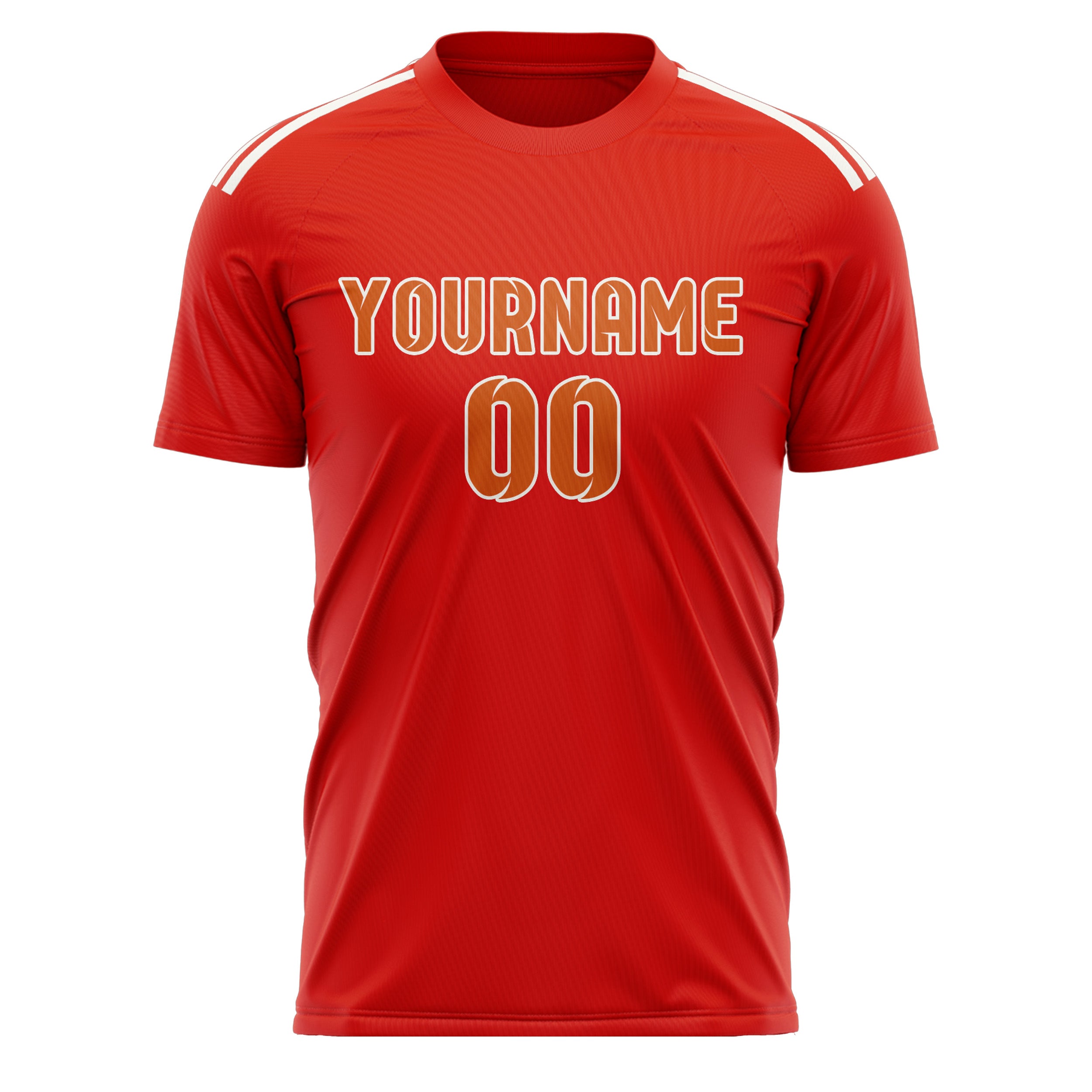 Custom Orange Red Orange Soccer Jersey