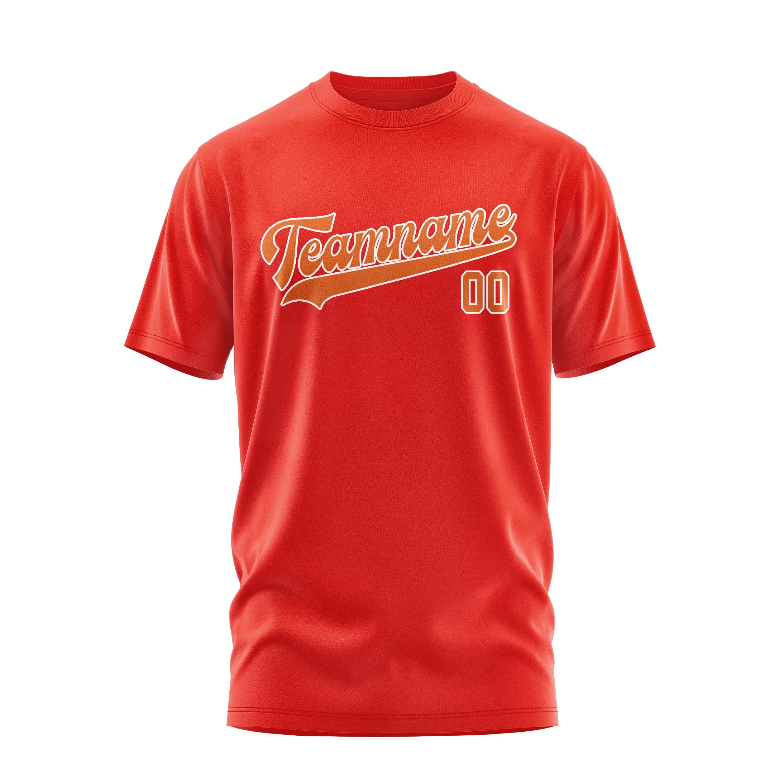 Custom Orange Red Orange T-Shirt