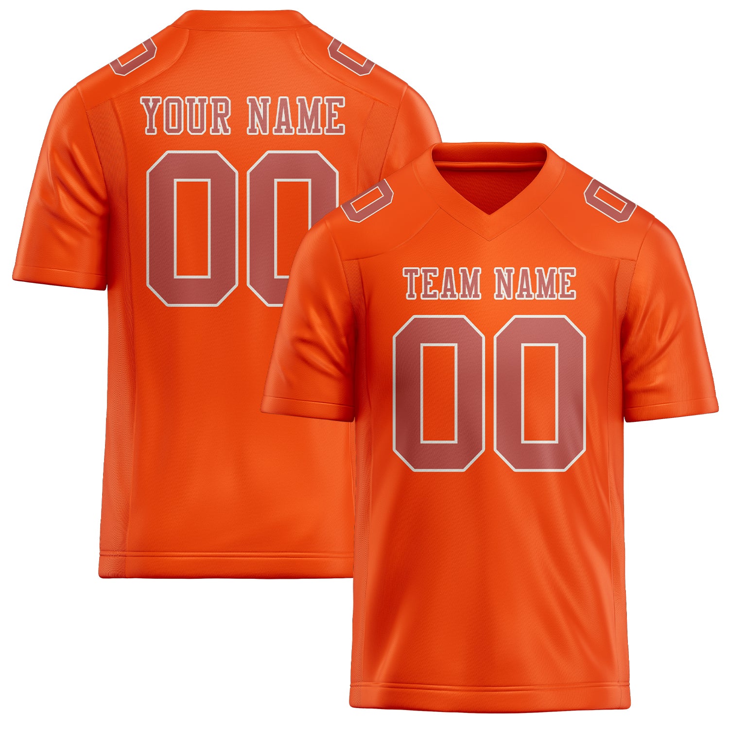 Custom Orange Red Copper Rose Football Jersey