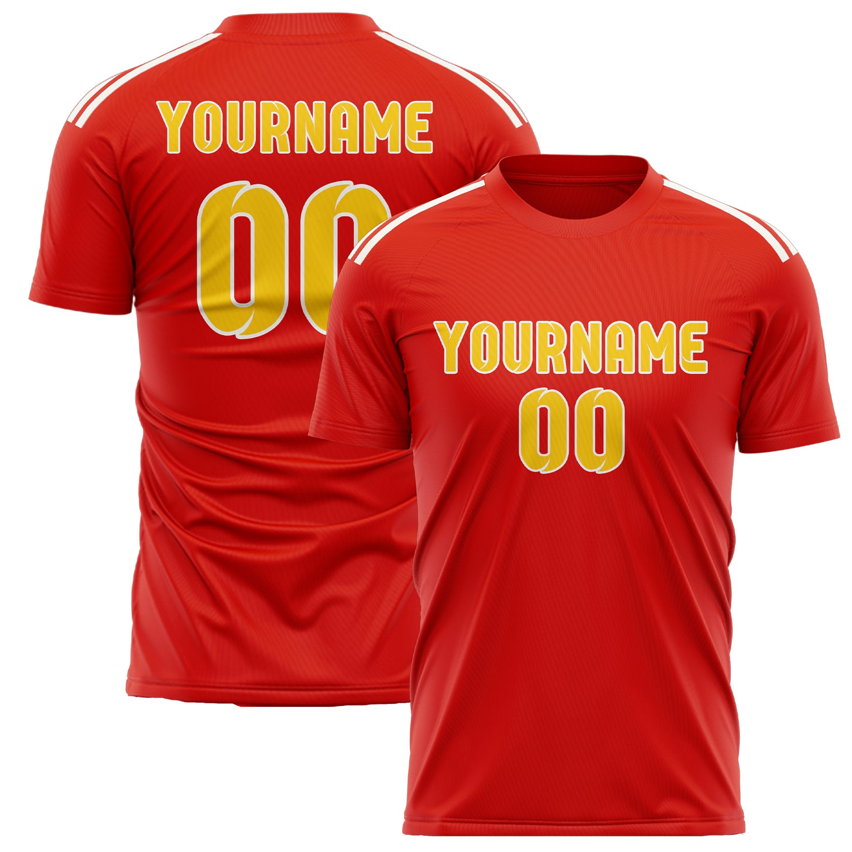 Custom Orange Red Gold Soccer Jersey
