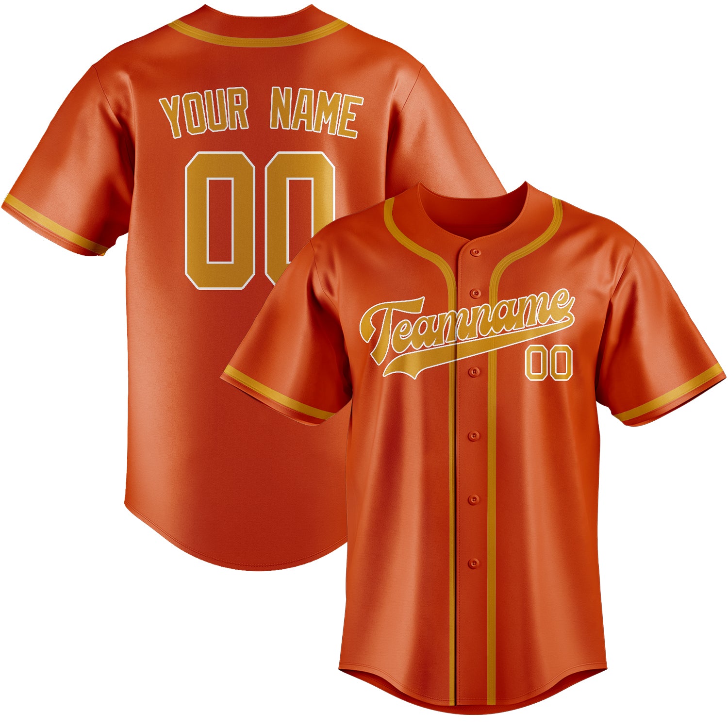 Custom Orange Red Yellow Baseball Jersey
