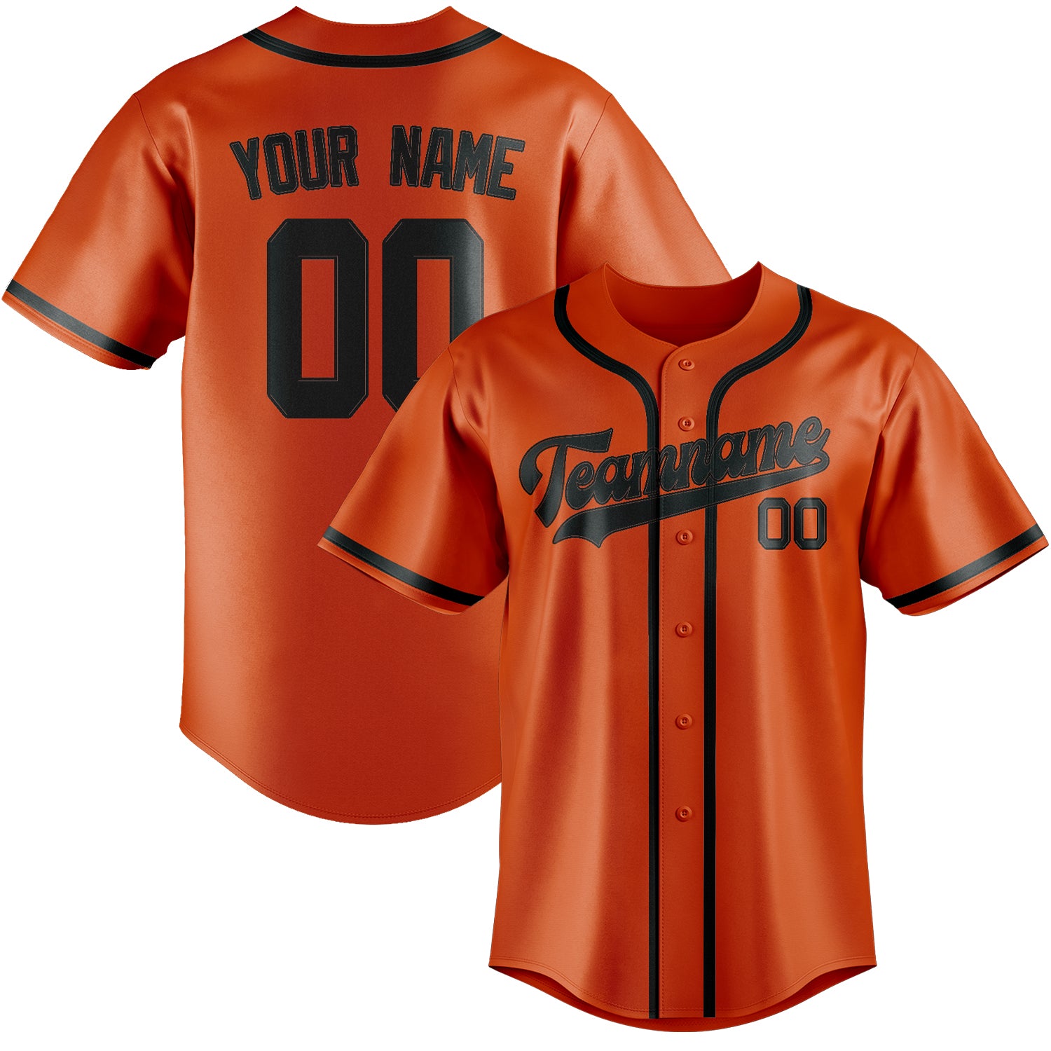 Custom Orange Red Dark Grey Baseball Jersey