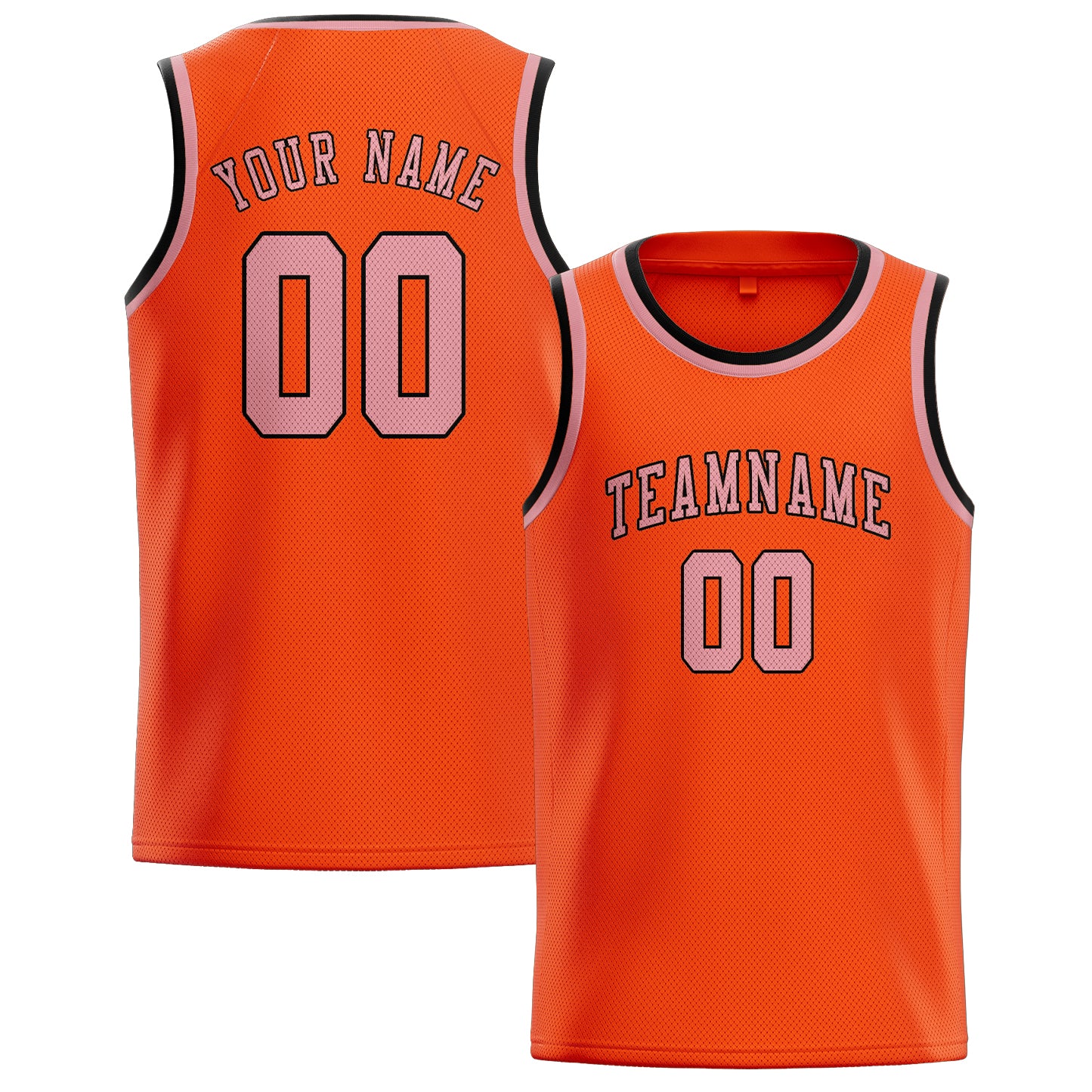 Custom Orange Red Light Pink Basketball Jersey