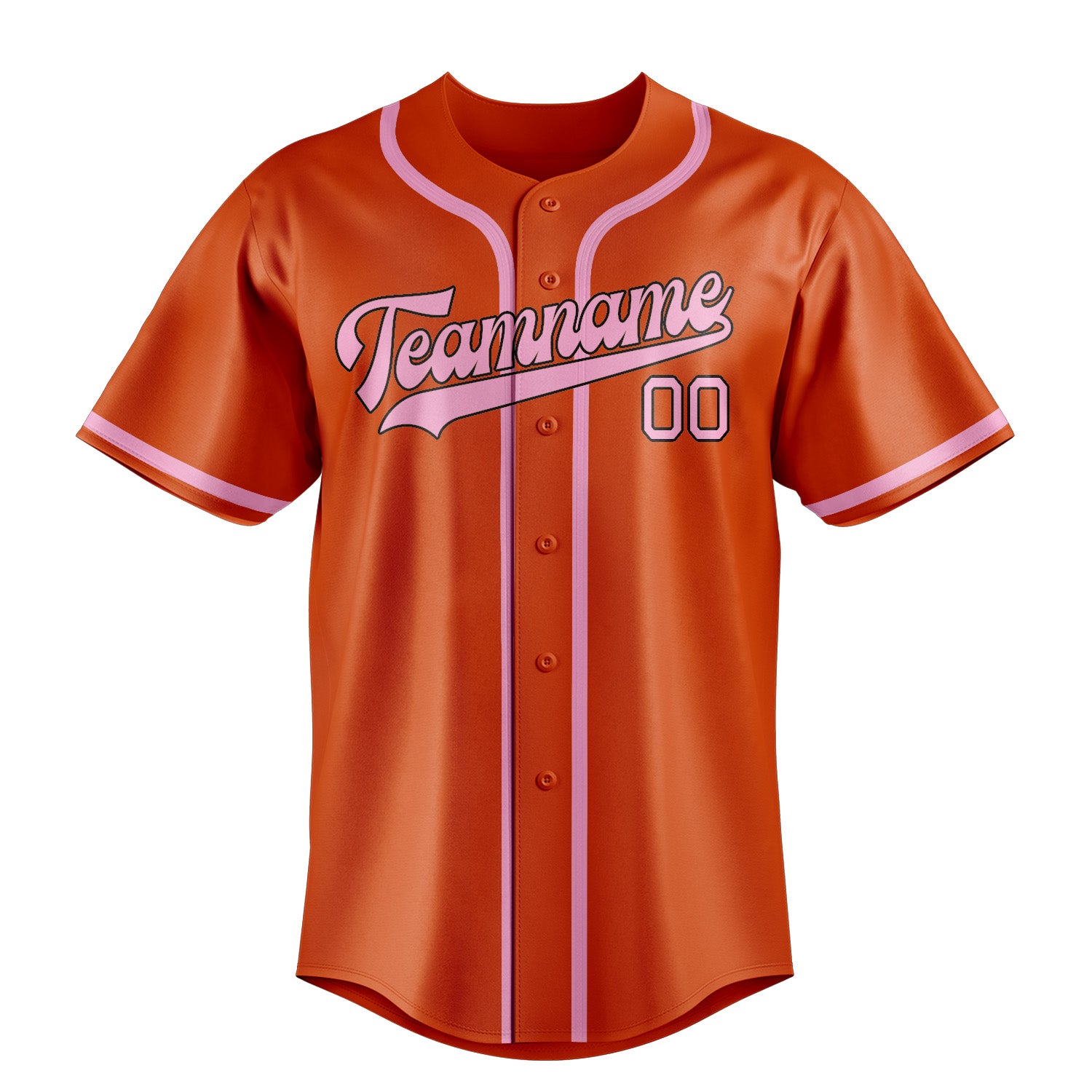 Custom Orange Red Light Pink Baseball Jersey