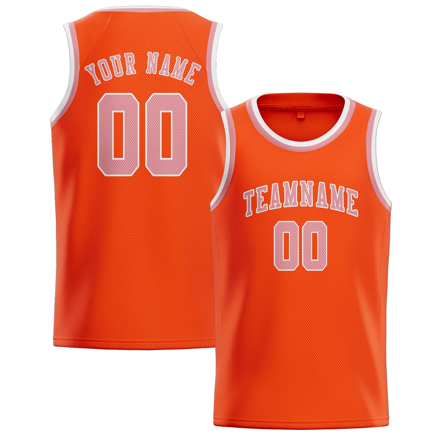 Custom Orange Red Light Pink Basketball Jersey