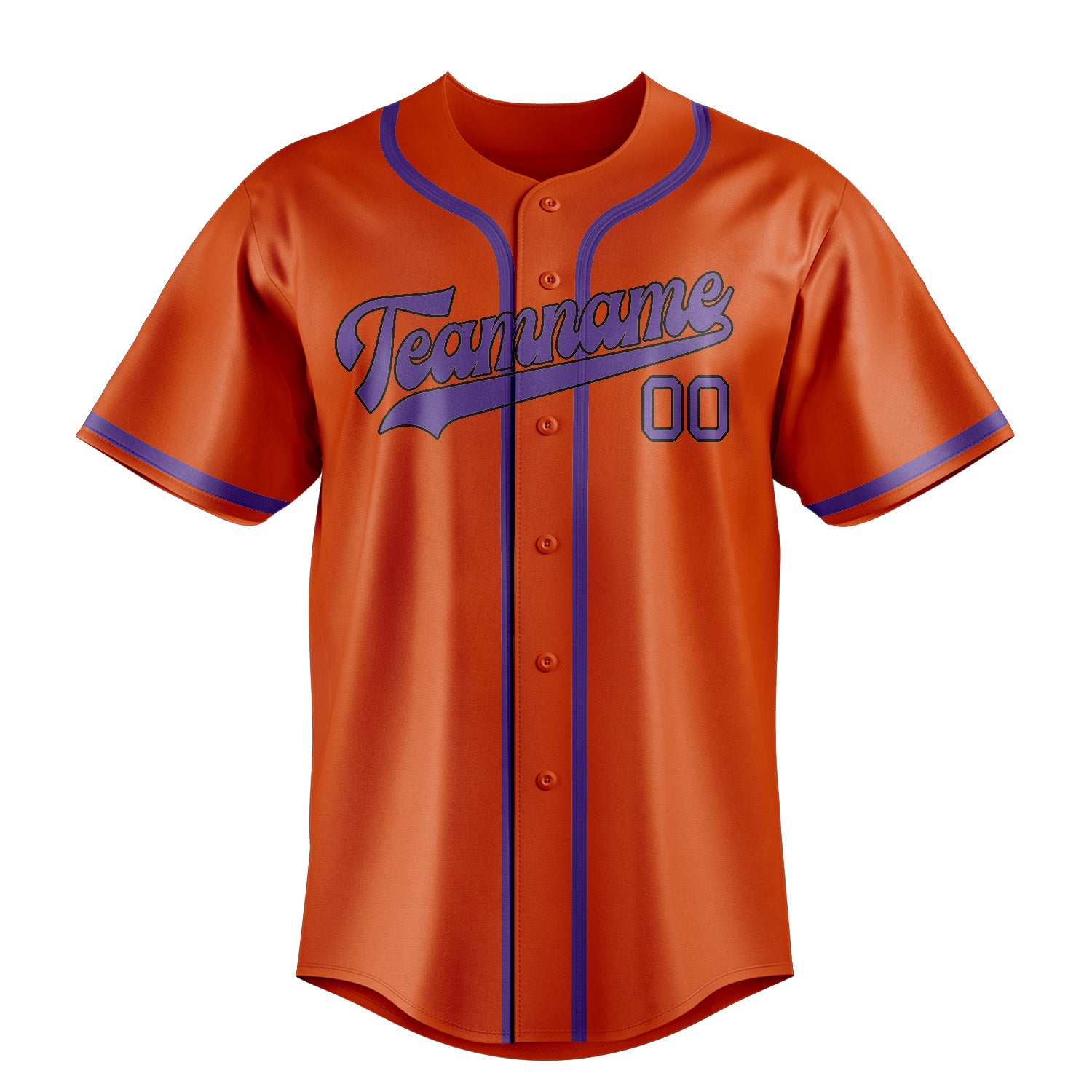 Custom Orange Red Light Purple Baseball Jersey