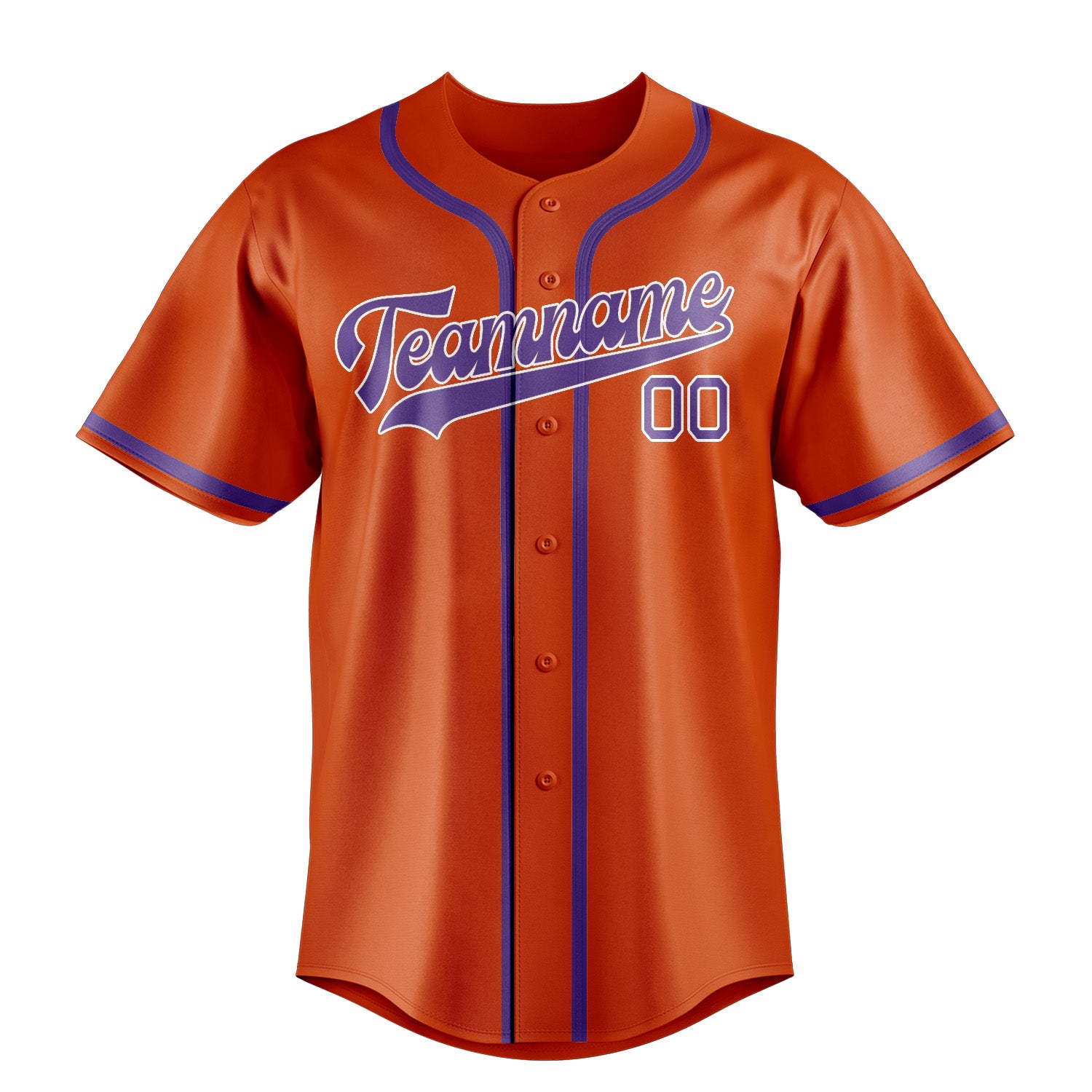 Custom Orange Red Light Purple Baseball Jersey