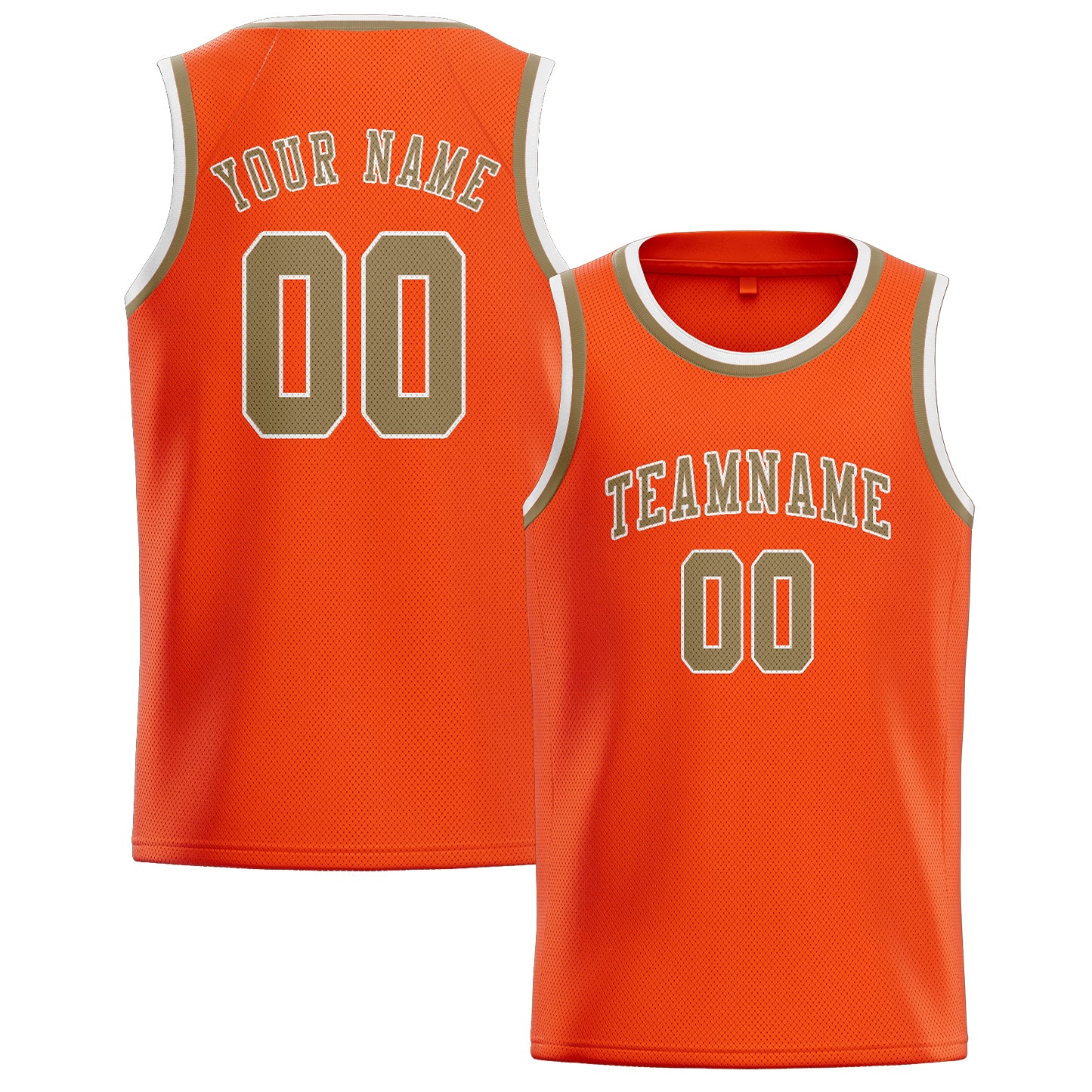 Custom Orange Red Light Khaki Basketball Jersey