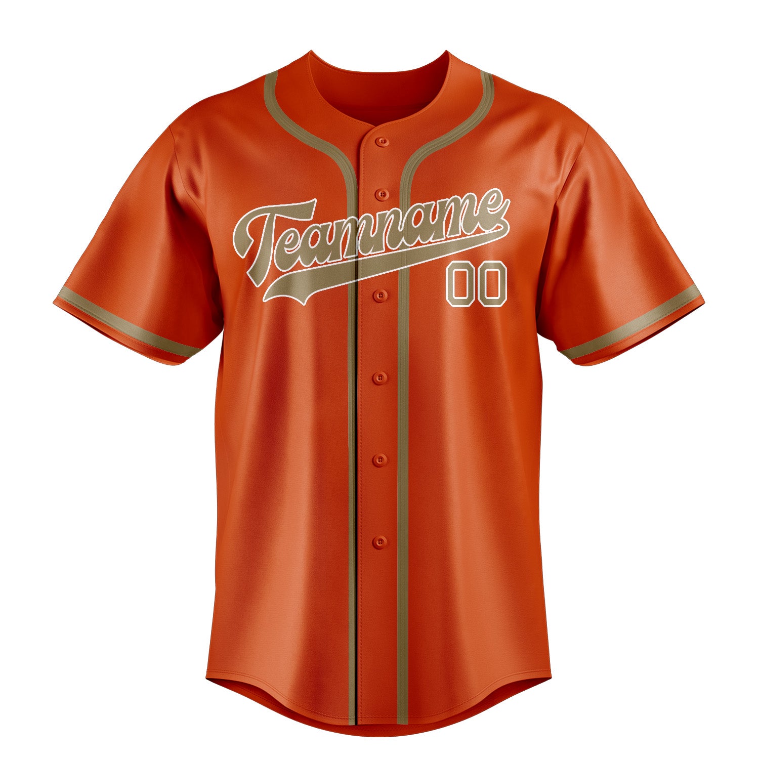 Custom Orange Red Light Khaki Baseball Jersey