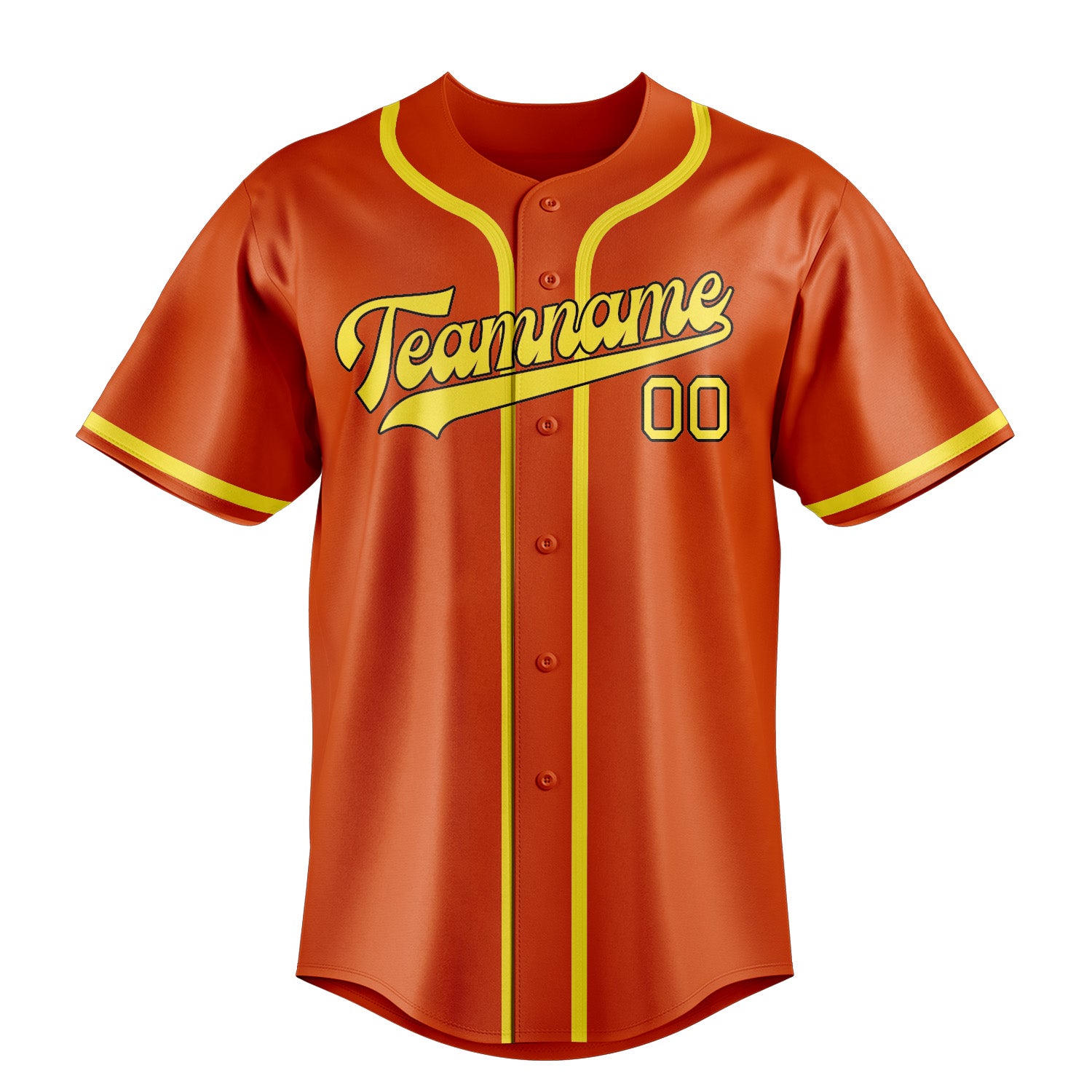 Custom Orange Red Light Yellow Baseball Jersey
