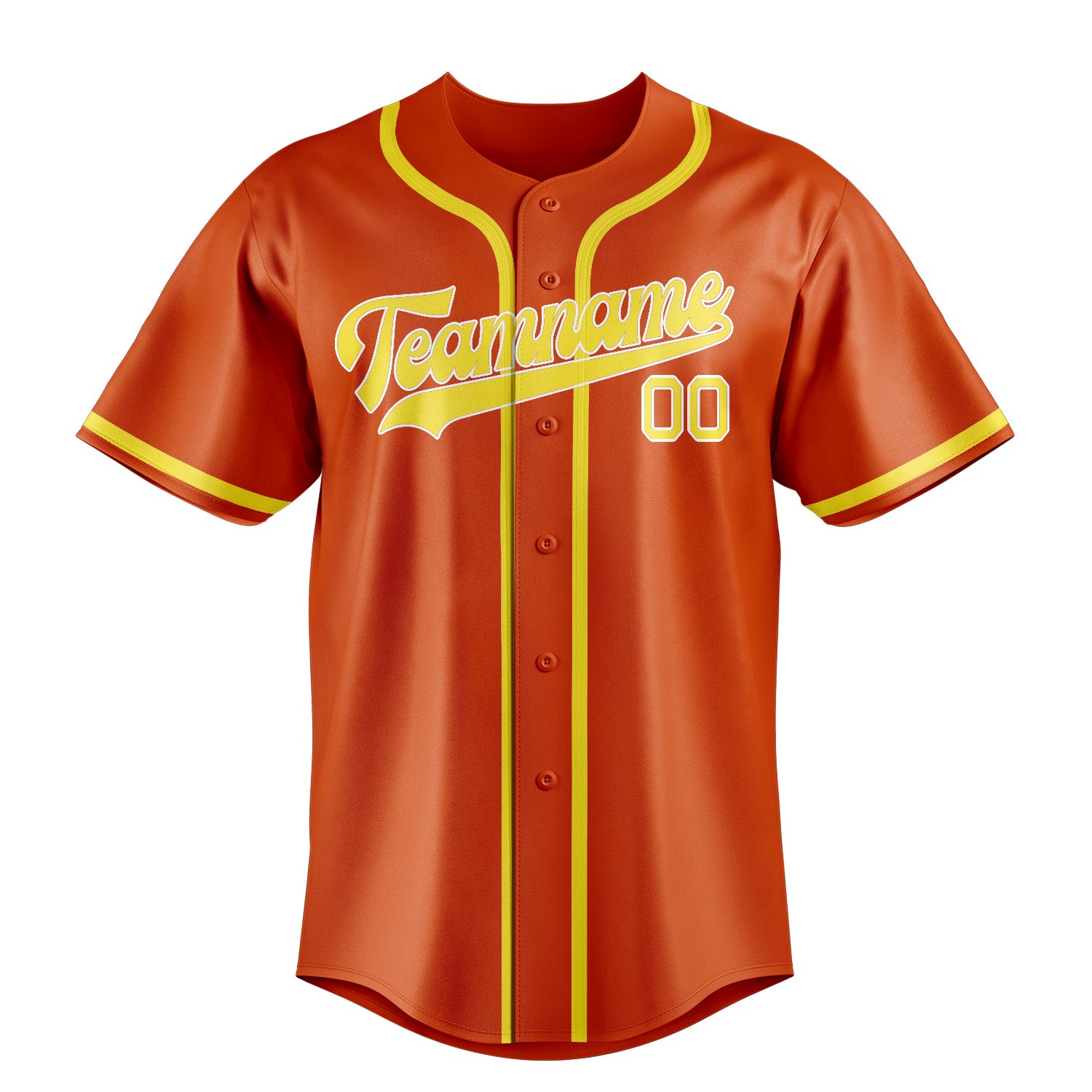 Custom Orange Red Light Yellow Baseball Jersey