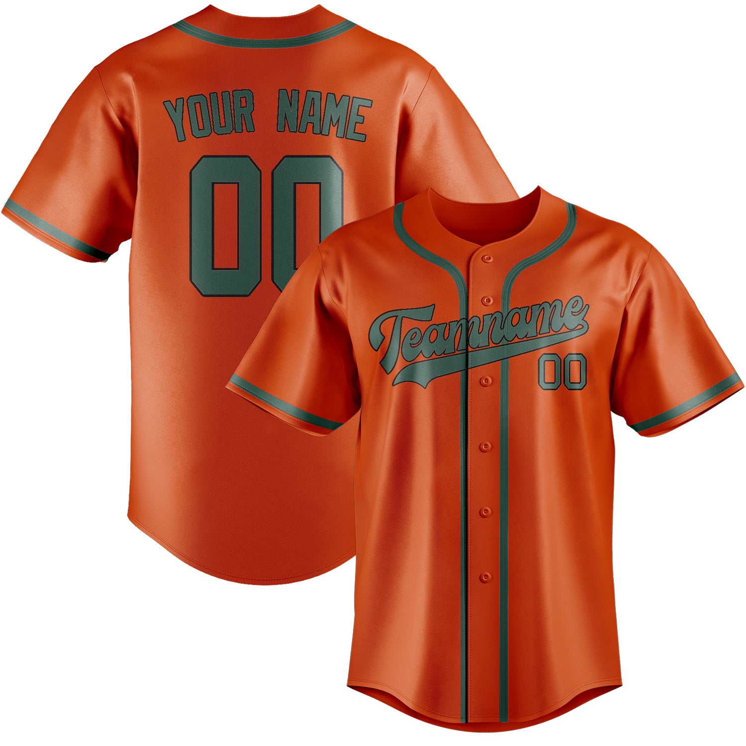 Custom Orange Red Blue Green Baseball Jersey