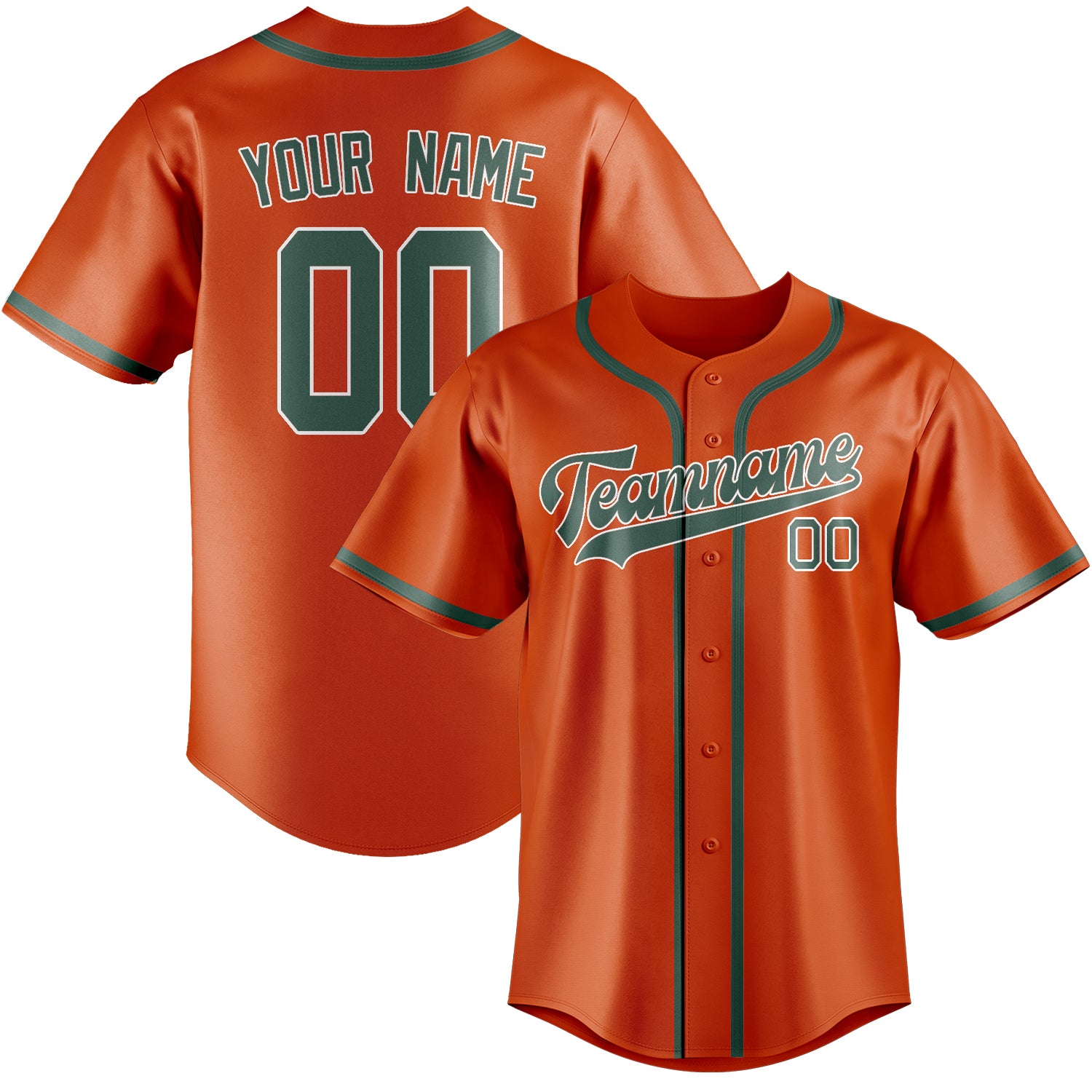 Custom Orange Red Blue Green Baseball Jersey