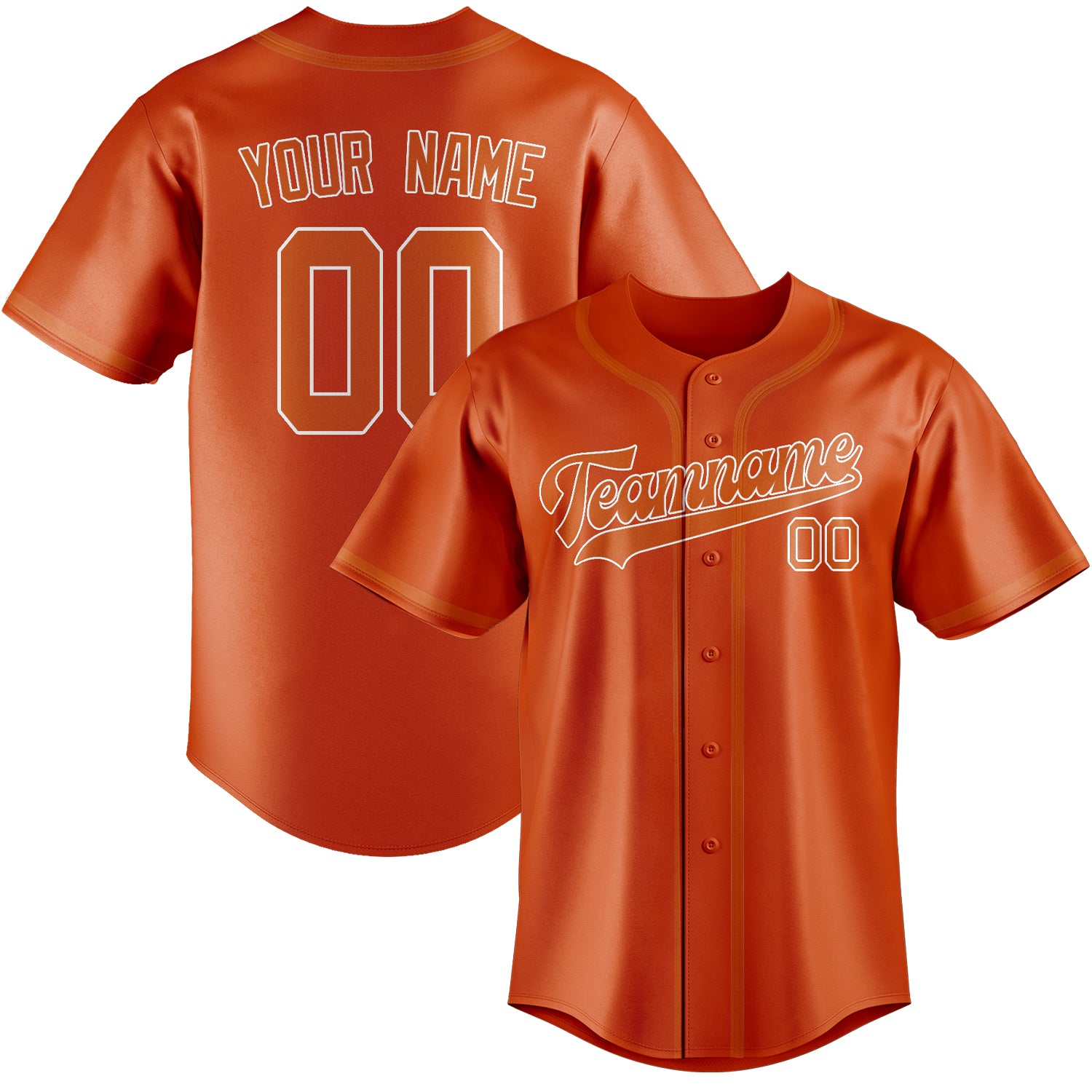 Custom Orange Red Orange Baseball Jersey