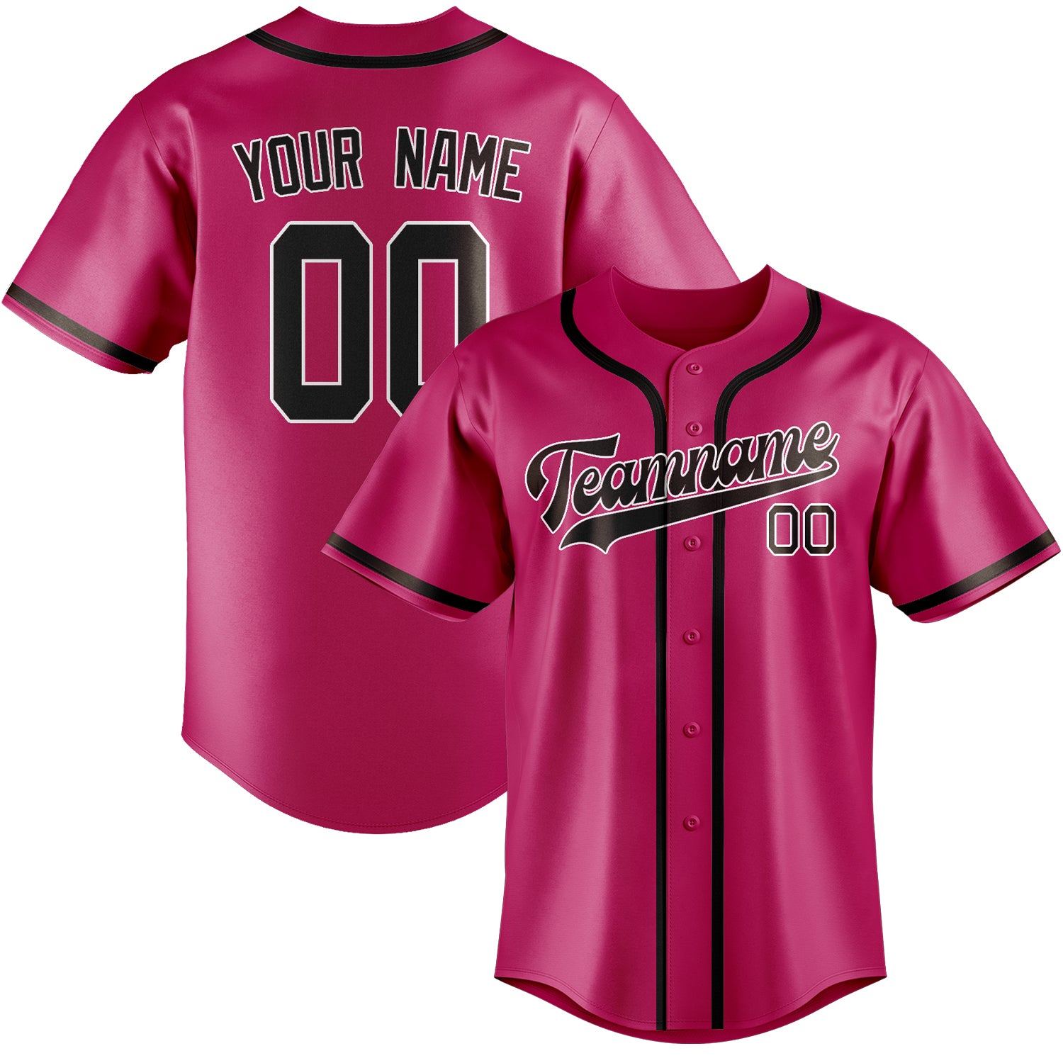 Custom Pink Brown Baseball Jersey