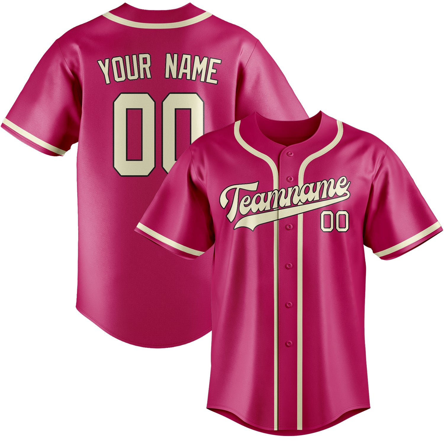 Custom Pink Cream Baseball Jersey