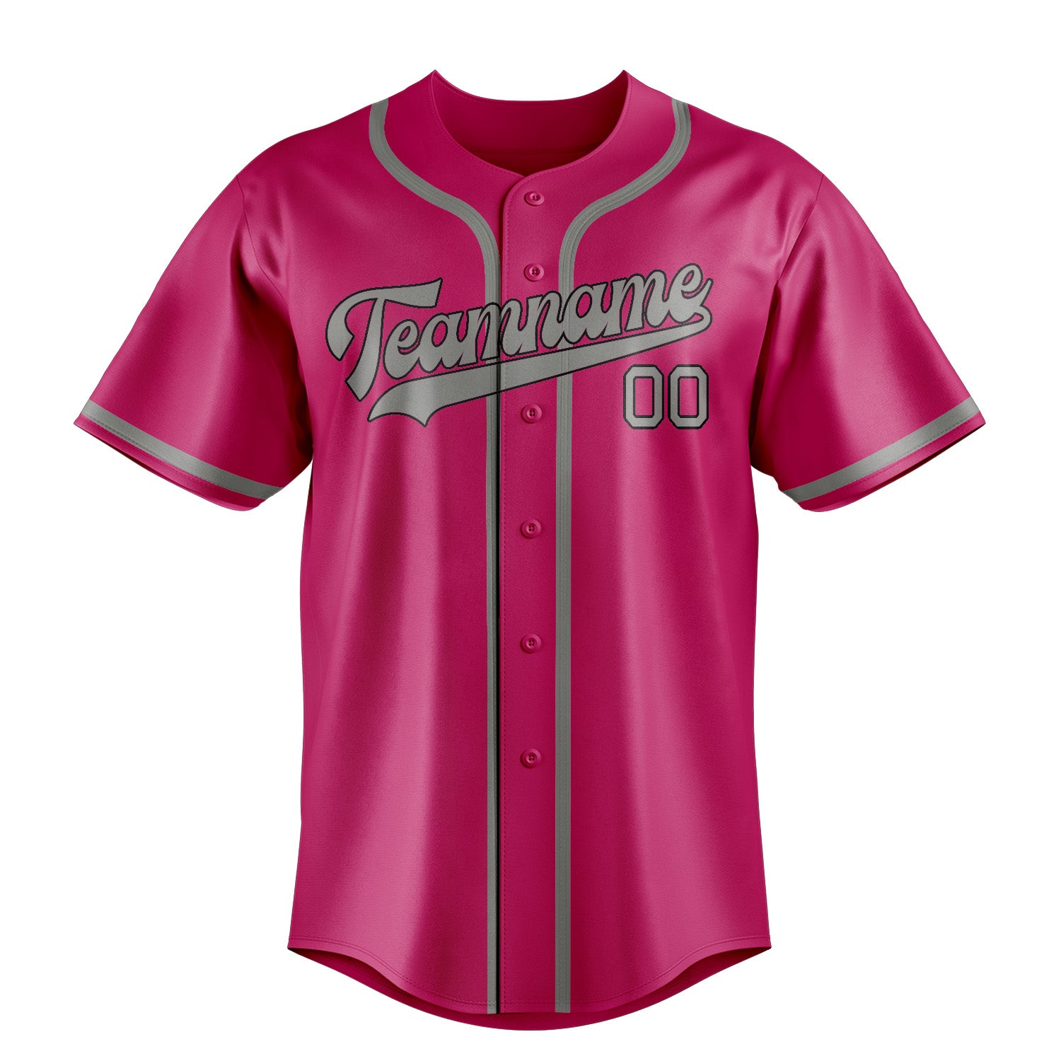 Custom Pink Gray Baseball Jersey